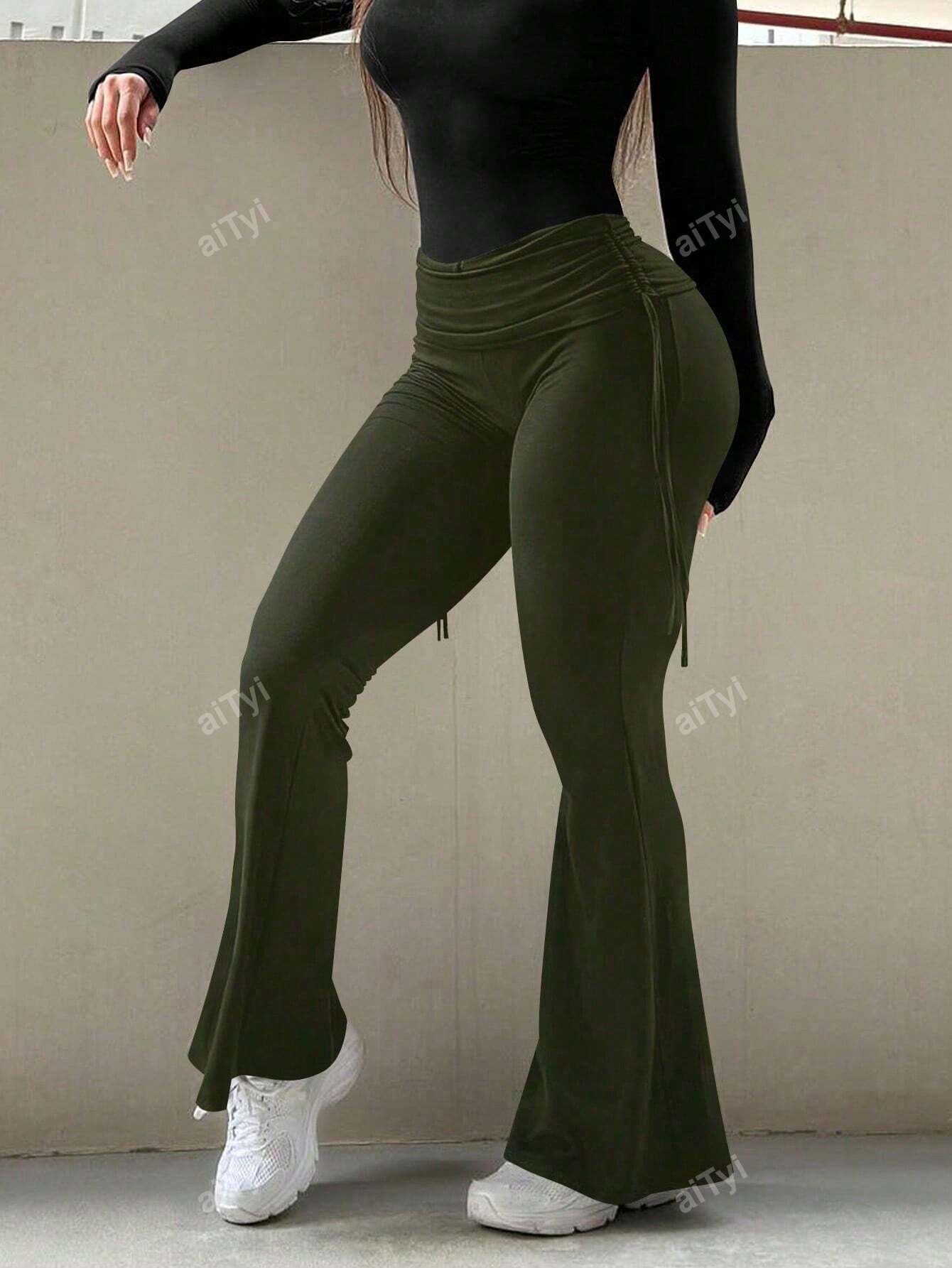 Women's Casual Sports Style Pants, All-Match American Hot Girl Style Slim-Fit Flared Trousers