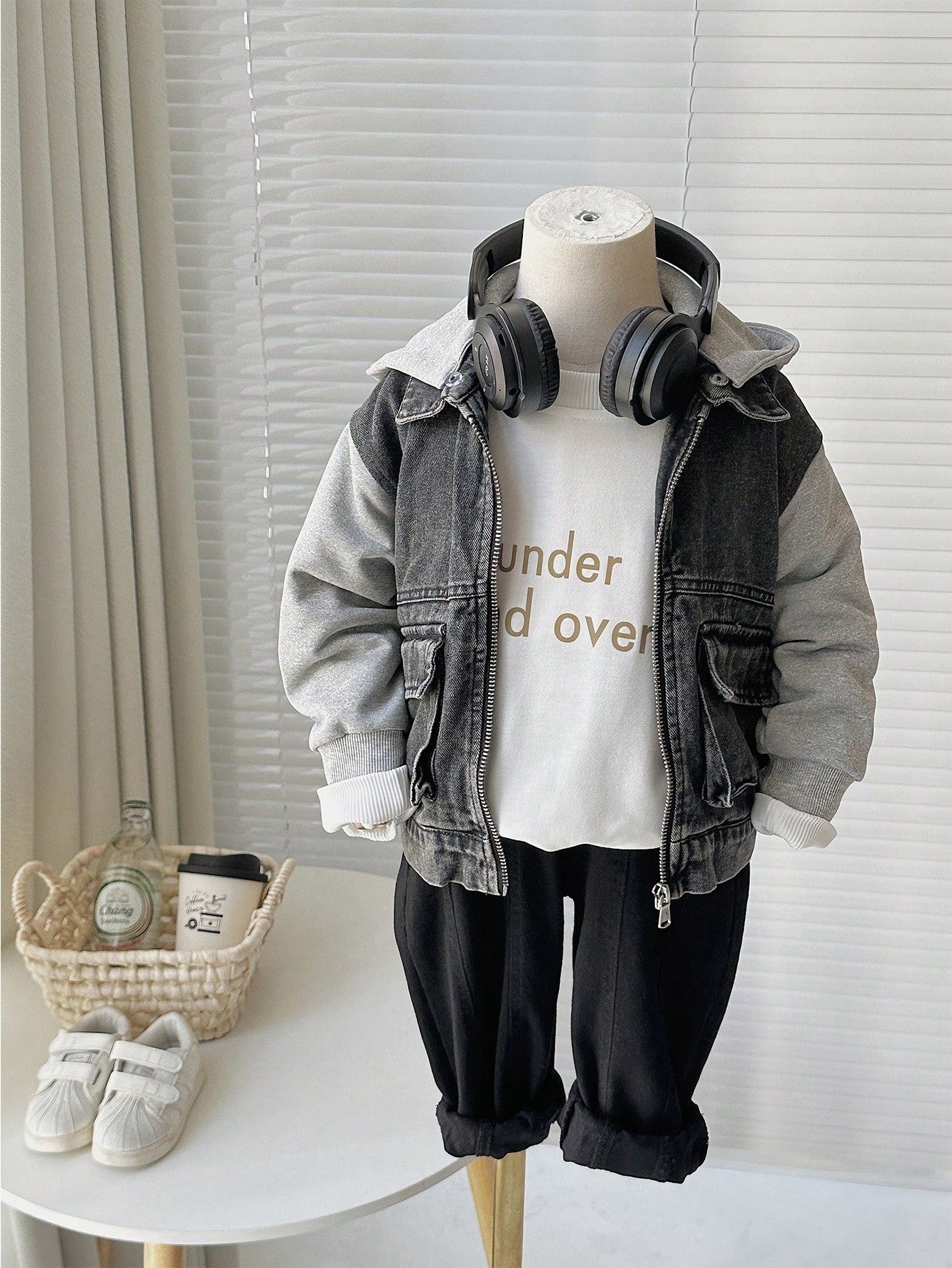 Streecool Kids Young Boy Casual Contrast Color Stitching Hooded Denim Jacket Spring And Autumn