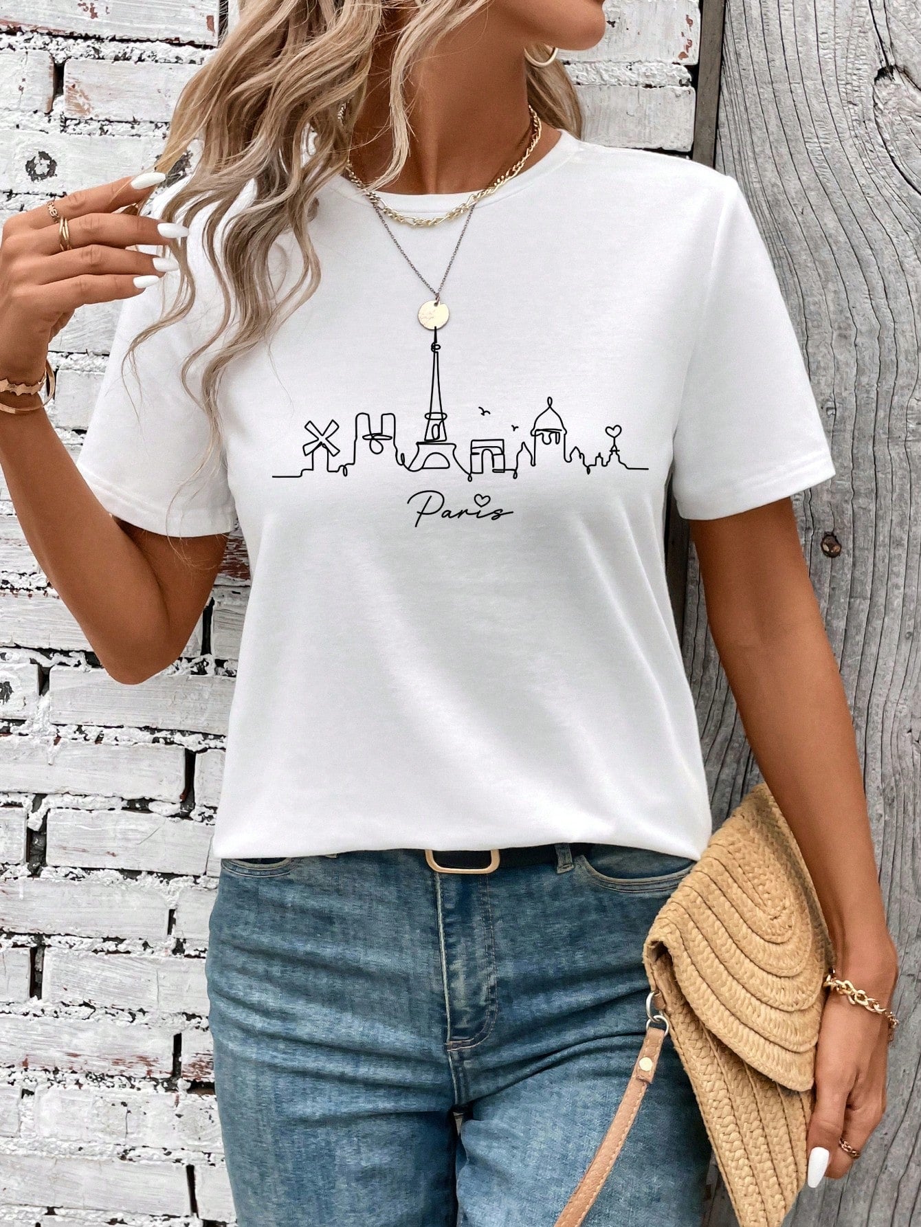 Casual And Simple Teacher Printed Round Neck Short Sleeve Women's T-Shirt, Suitable For Summer TEACHER