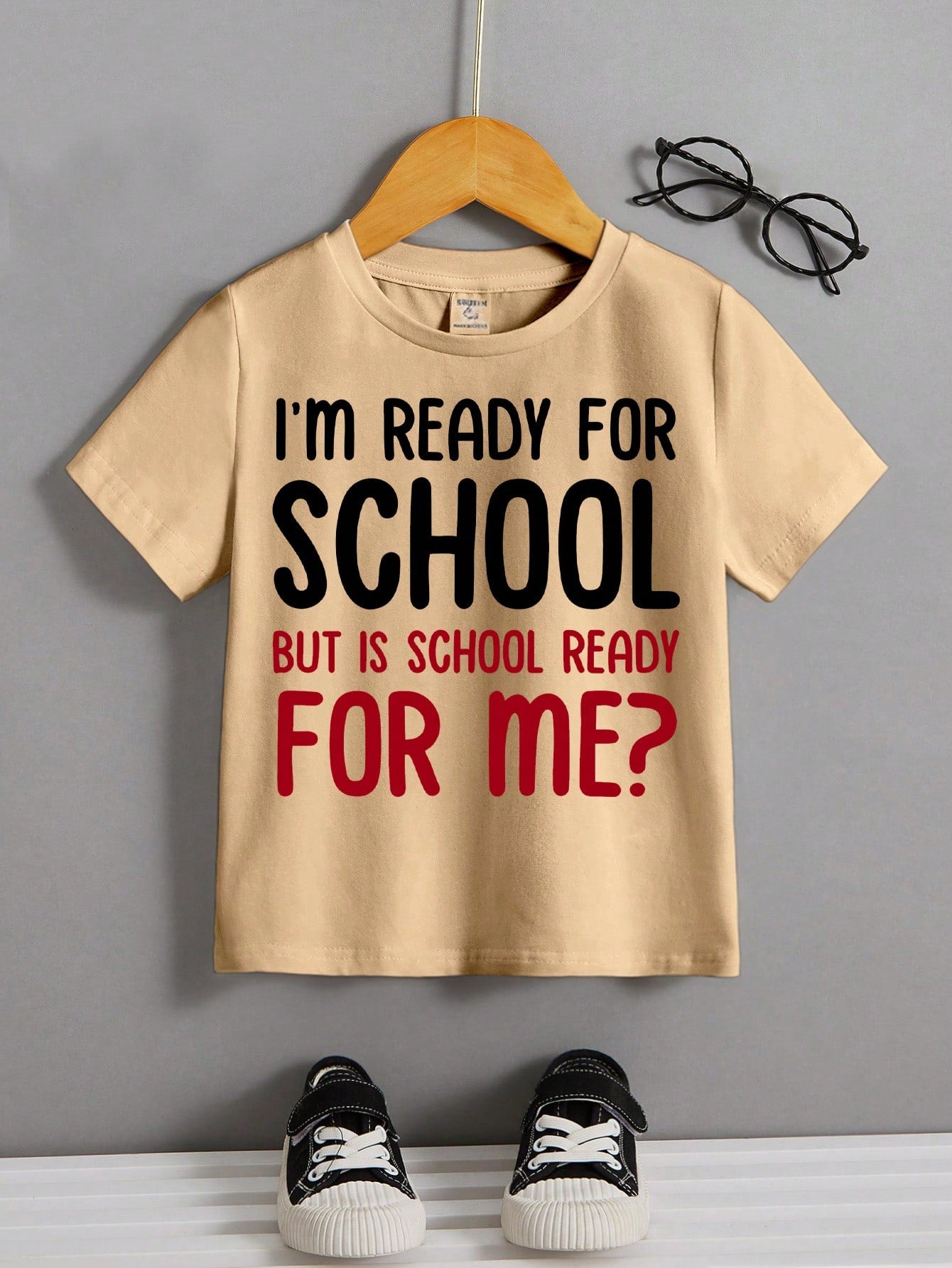 Young Boy's Casual Slogan Printed T-Shirt For Summer