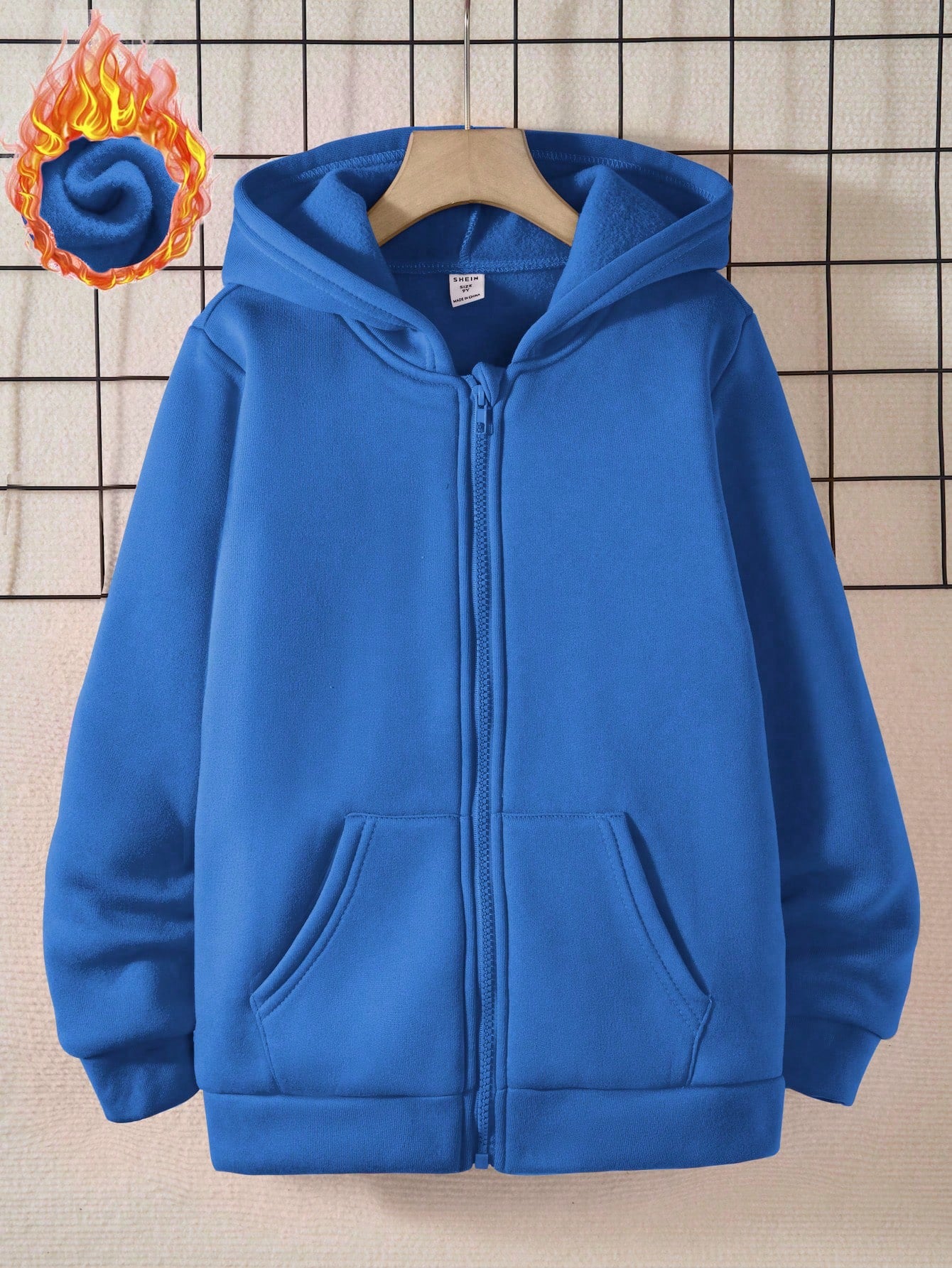 Kids Tween Boy Solid Color Zipper Front Hoodie