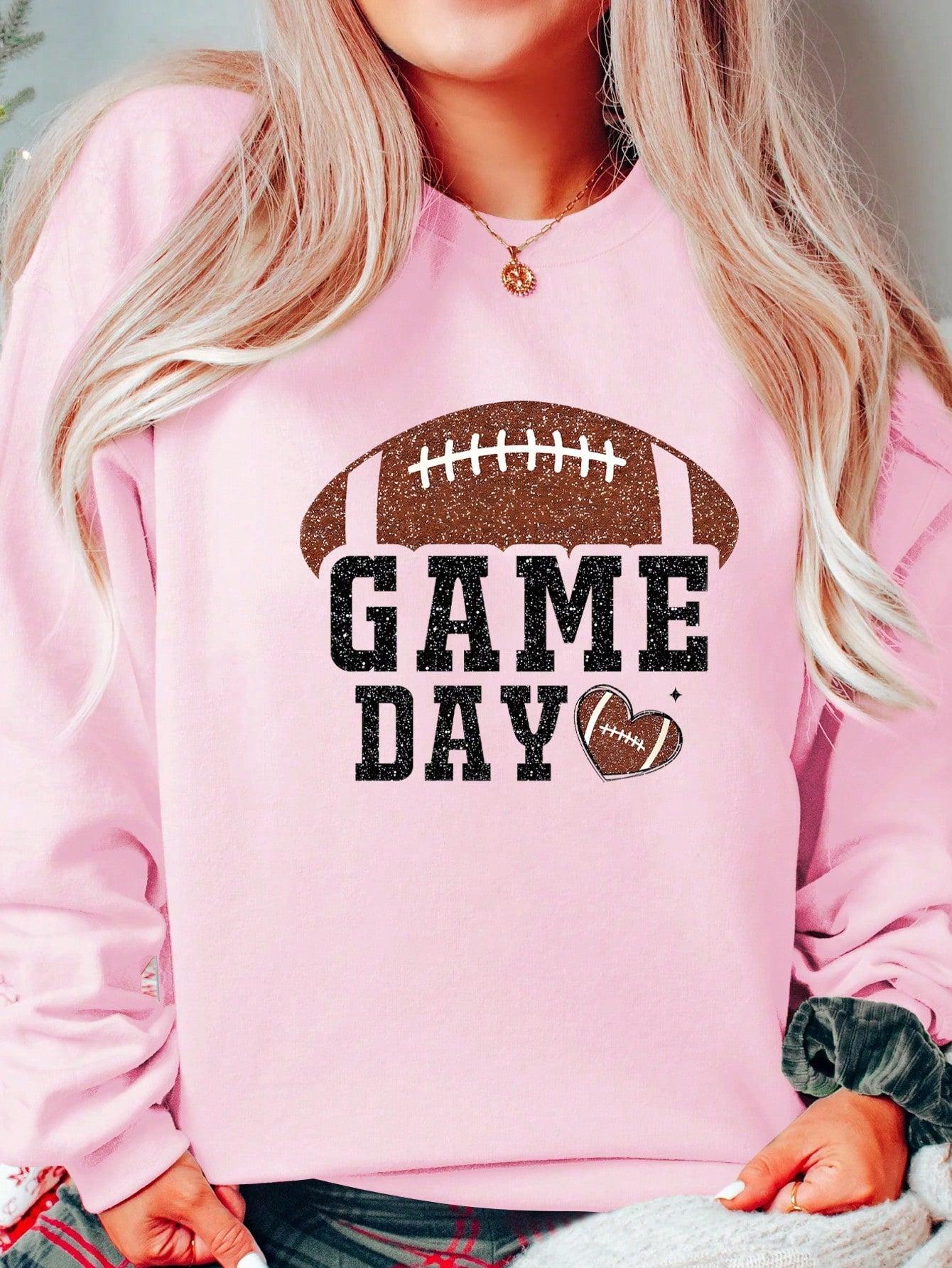 Women's Oversized Drop Shoulder Football Game Day Hoodie