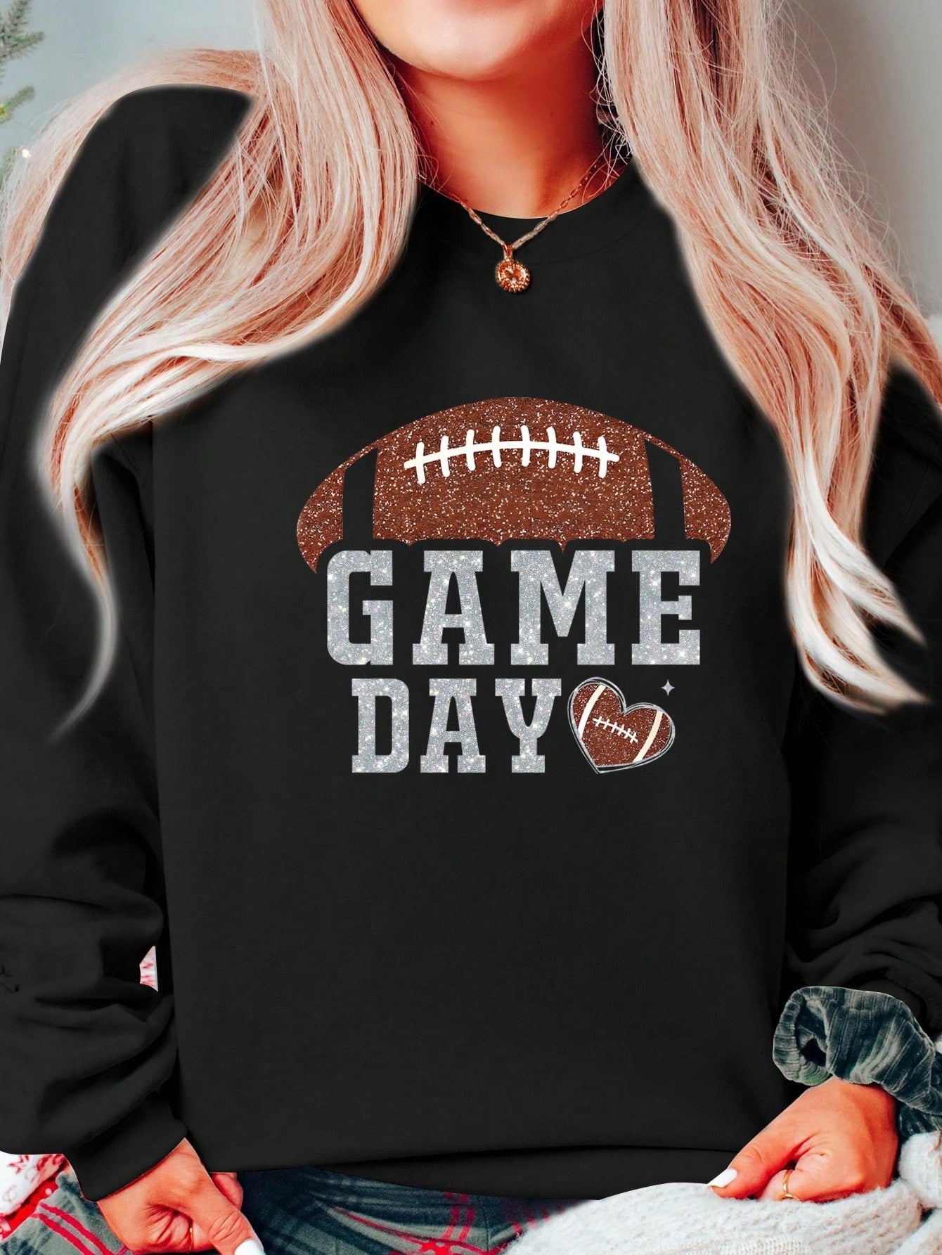 Women's Oversized Drop Shoulder Football Game Day Hoodie