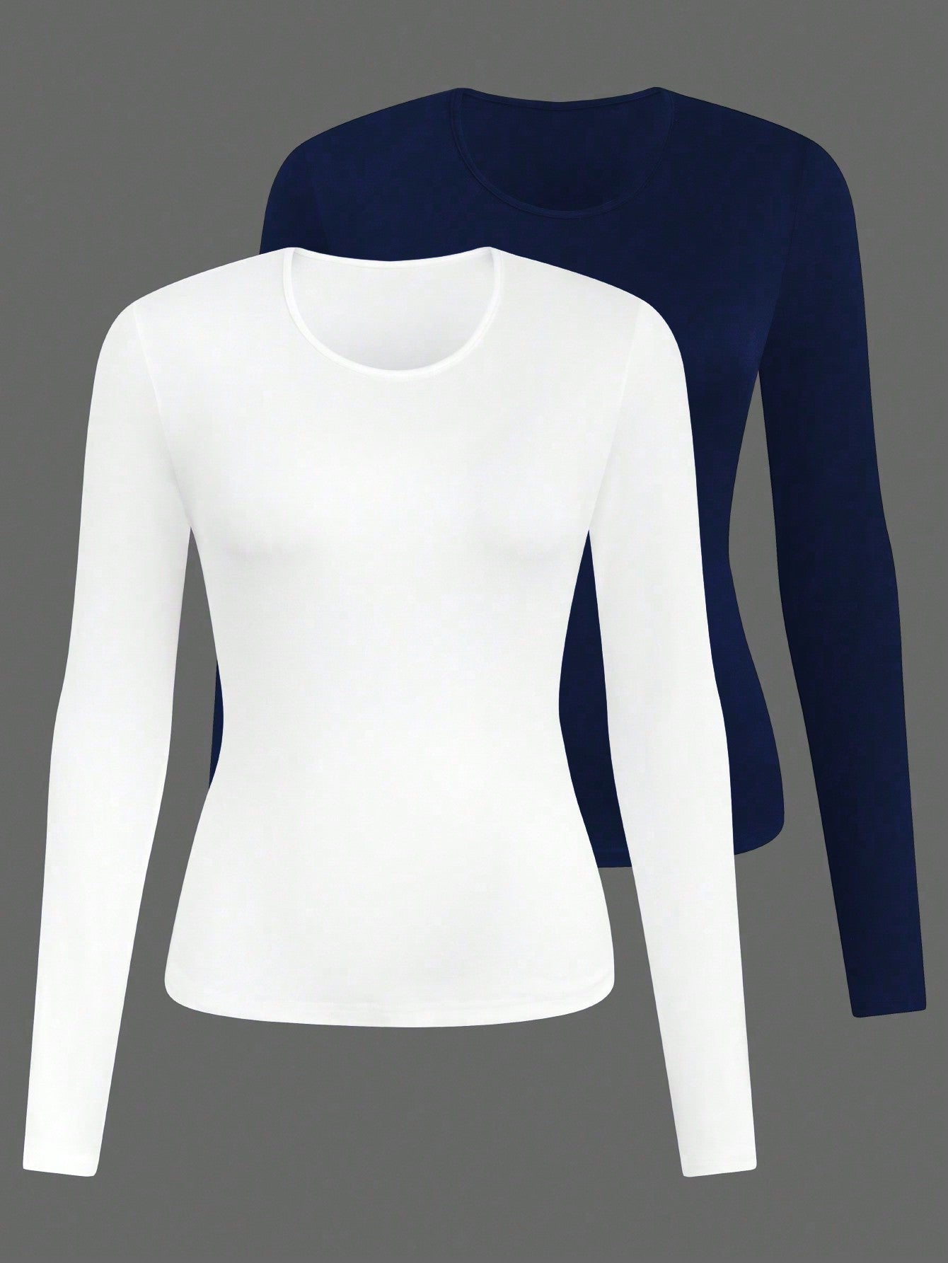 Plus Size Women's Round Neck Long Sleeve T-Shirt