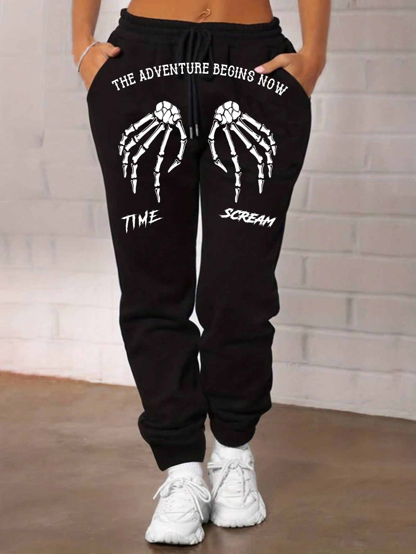 Plus Size Casual Simple Halloween Pattern Loose Printed Sweatpants