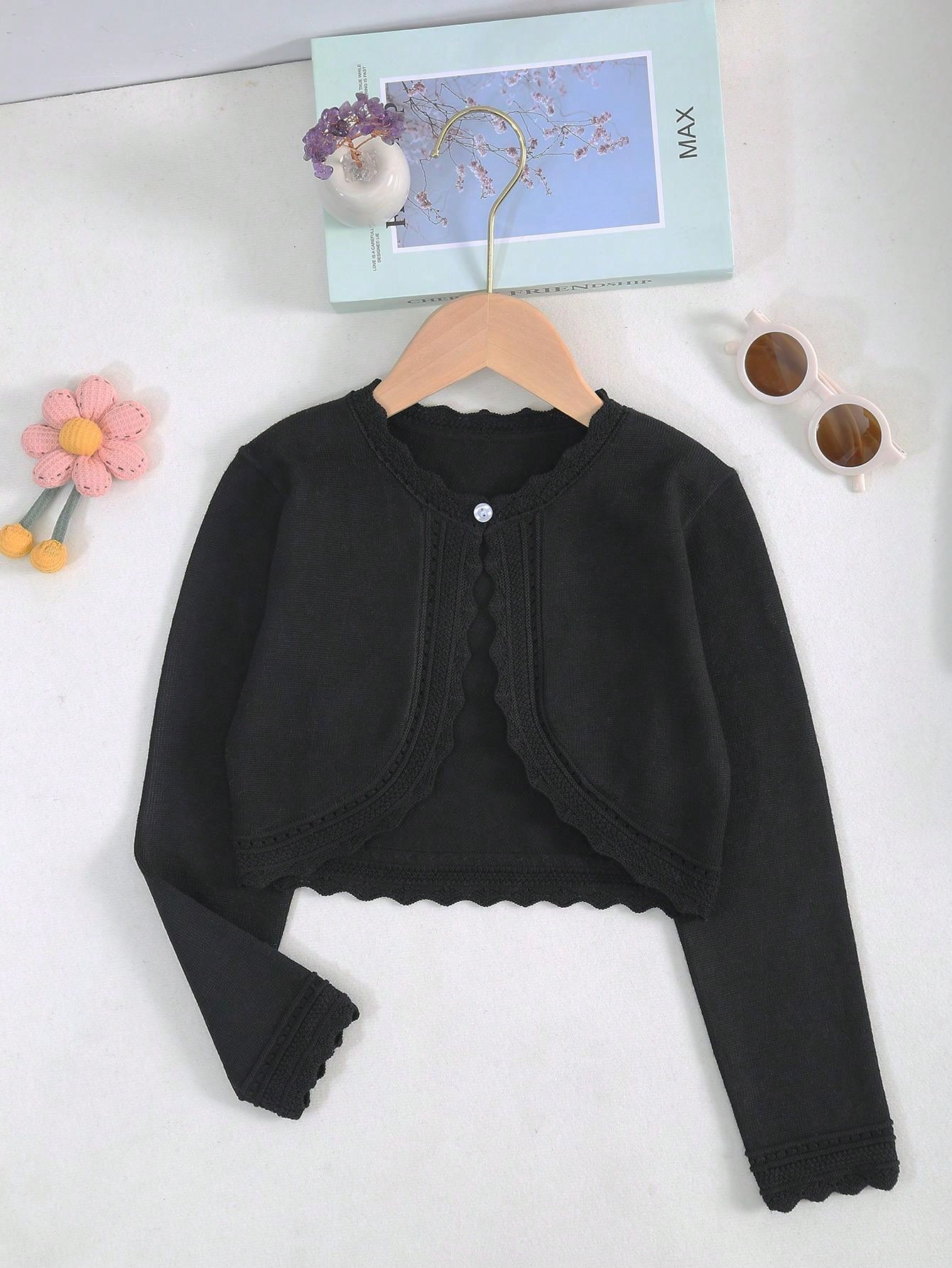 Young Girl Summer Elegant Hollow Knit Cardigan