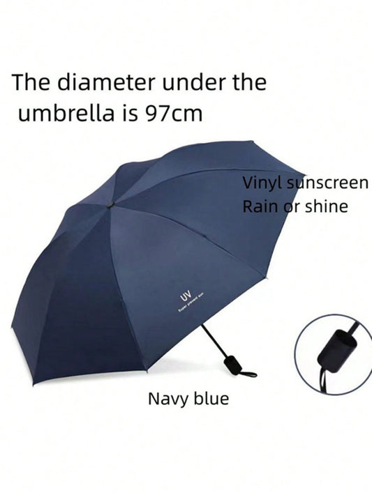 Sun Protection Umbrella With Coating - Manual Folding Umbrella For Women And Men - 8 Bone Vinyl Umbrella - 38.1 Inches Unfolded - Perfect For Sunscreen