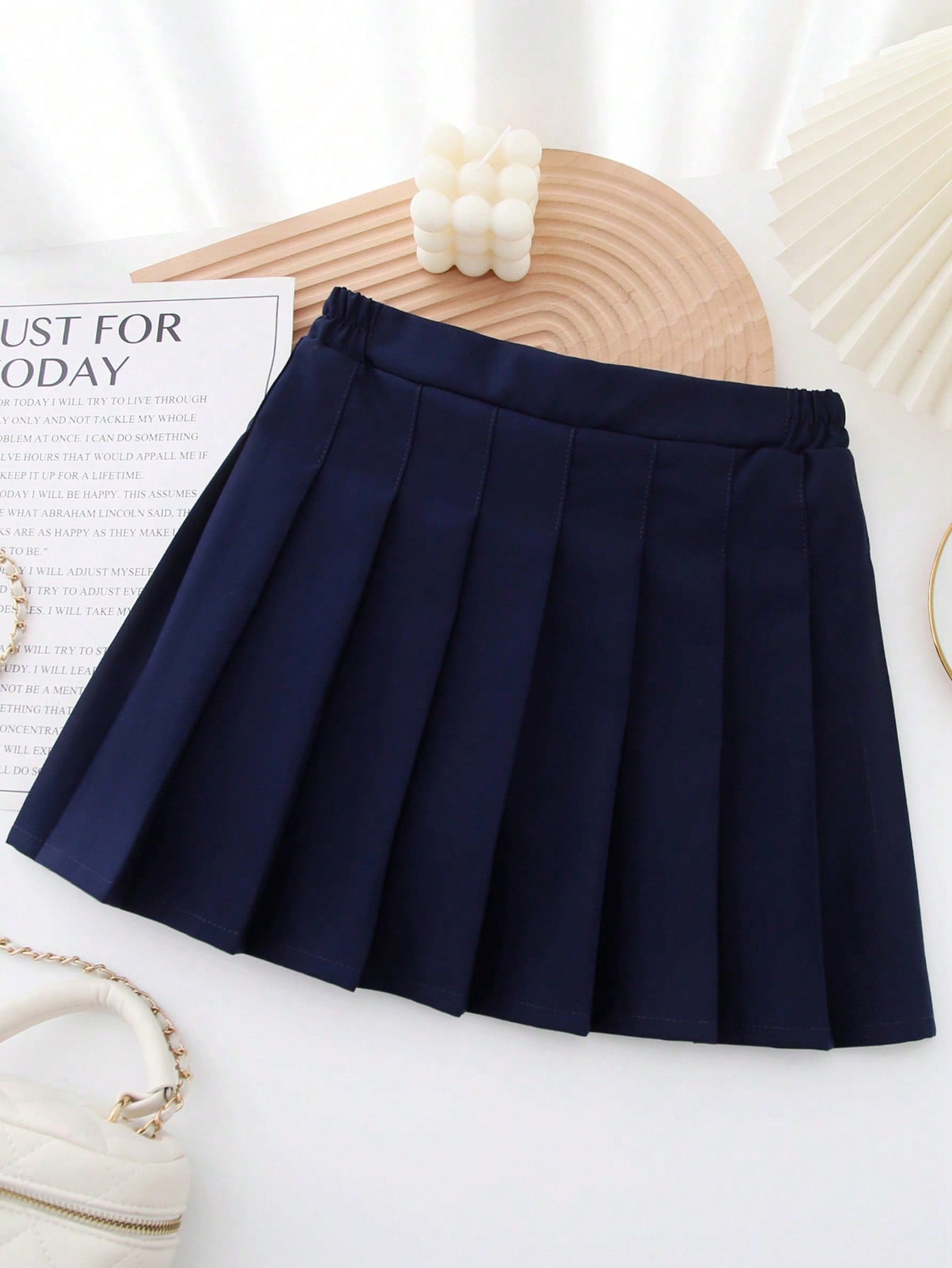 Tween Girl's Elegant Pleated Skirt With Anti-Flash Design, Suitable For Back-To-School And Performances