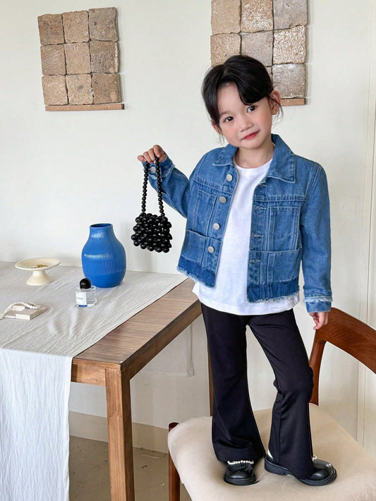 Kids Girls' Korean Style Daily Casual Denim Jacket/Coat, Versatile