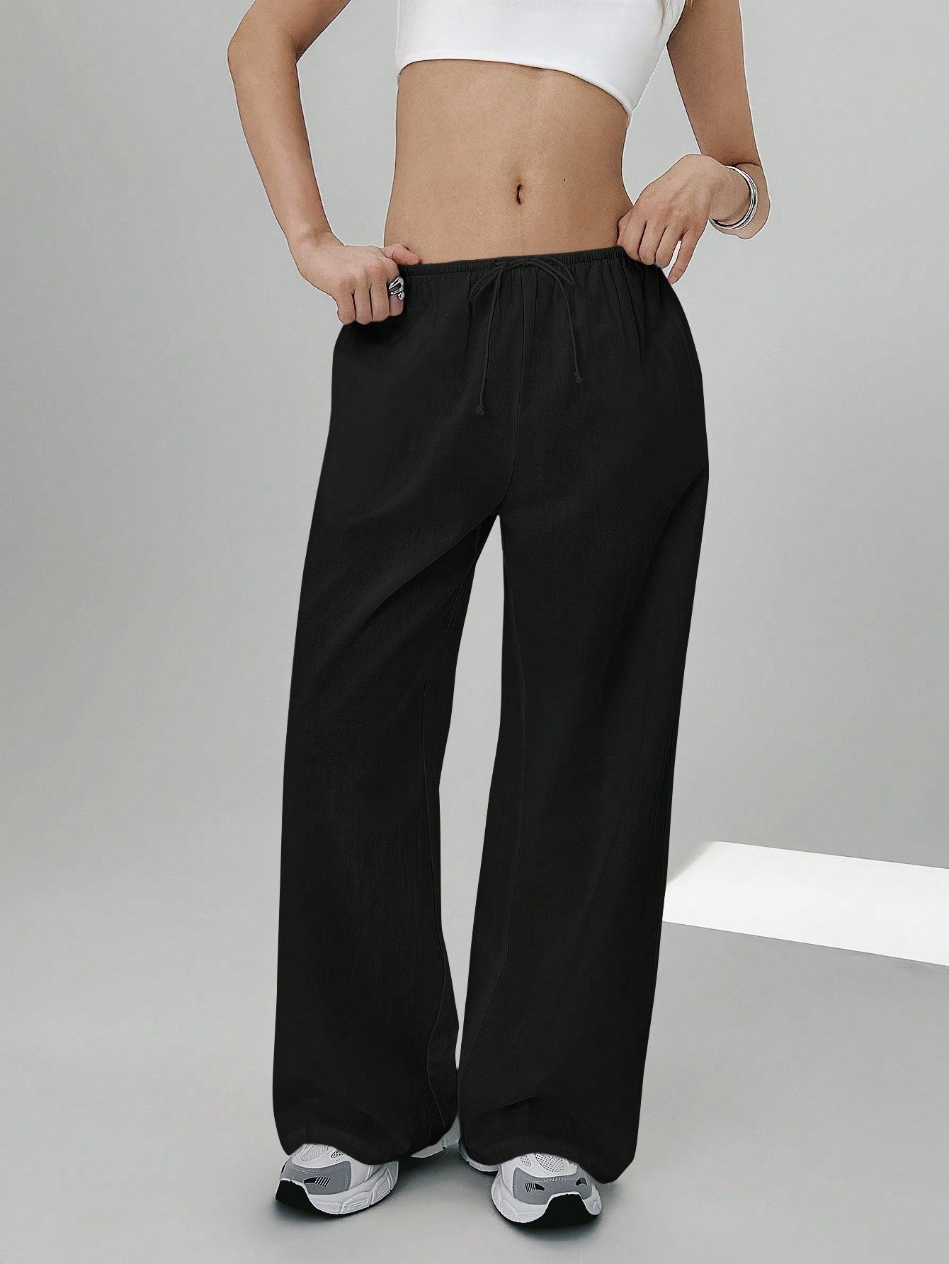 Women's Grey Vertical Stripe Pants