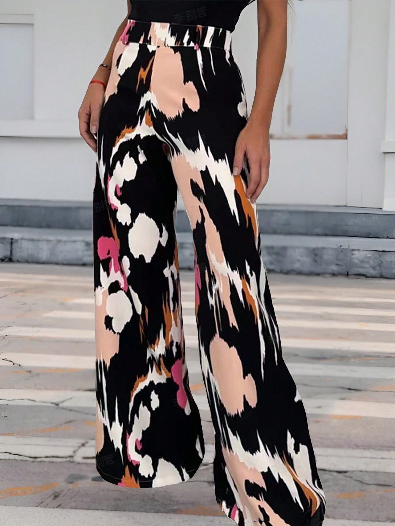 Relaxiva Women Y2k Floral Printed Simple Wide-Leg Pants