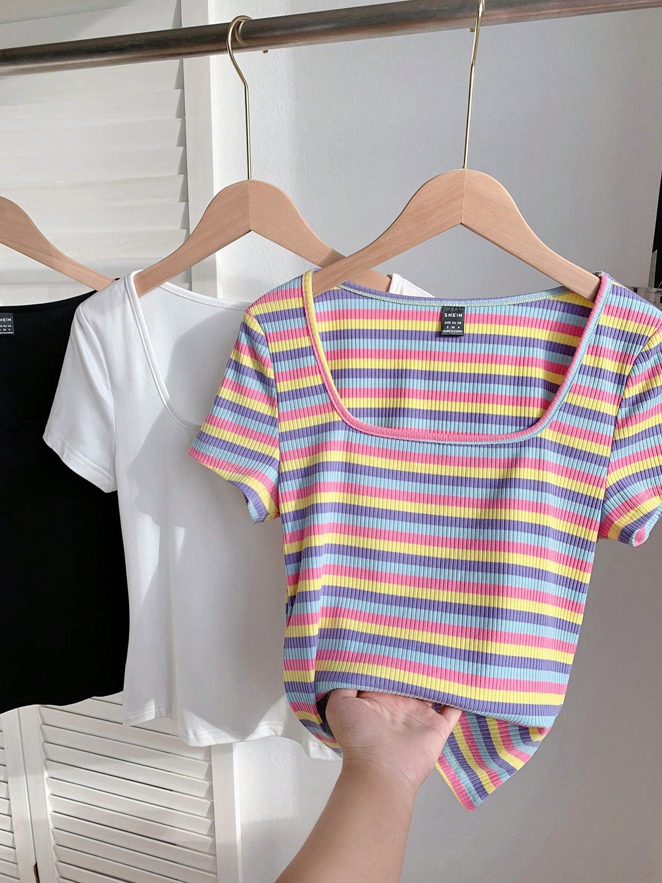 3pcs Women's Short Sleeve Short Casual Fitted T-Shirt Set Suitable For Summer