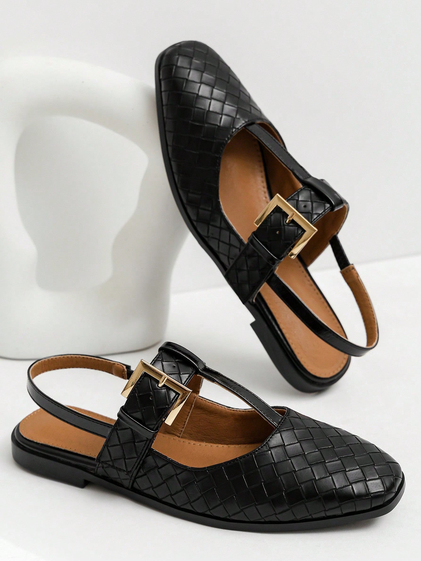 Women's Square Toe T-Strap Flat Shoes, Spring New Arrival, Vintage Mary Jane Style With Unique High-End Tastefulness