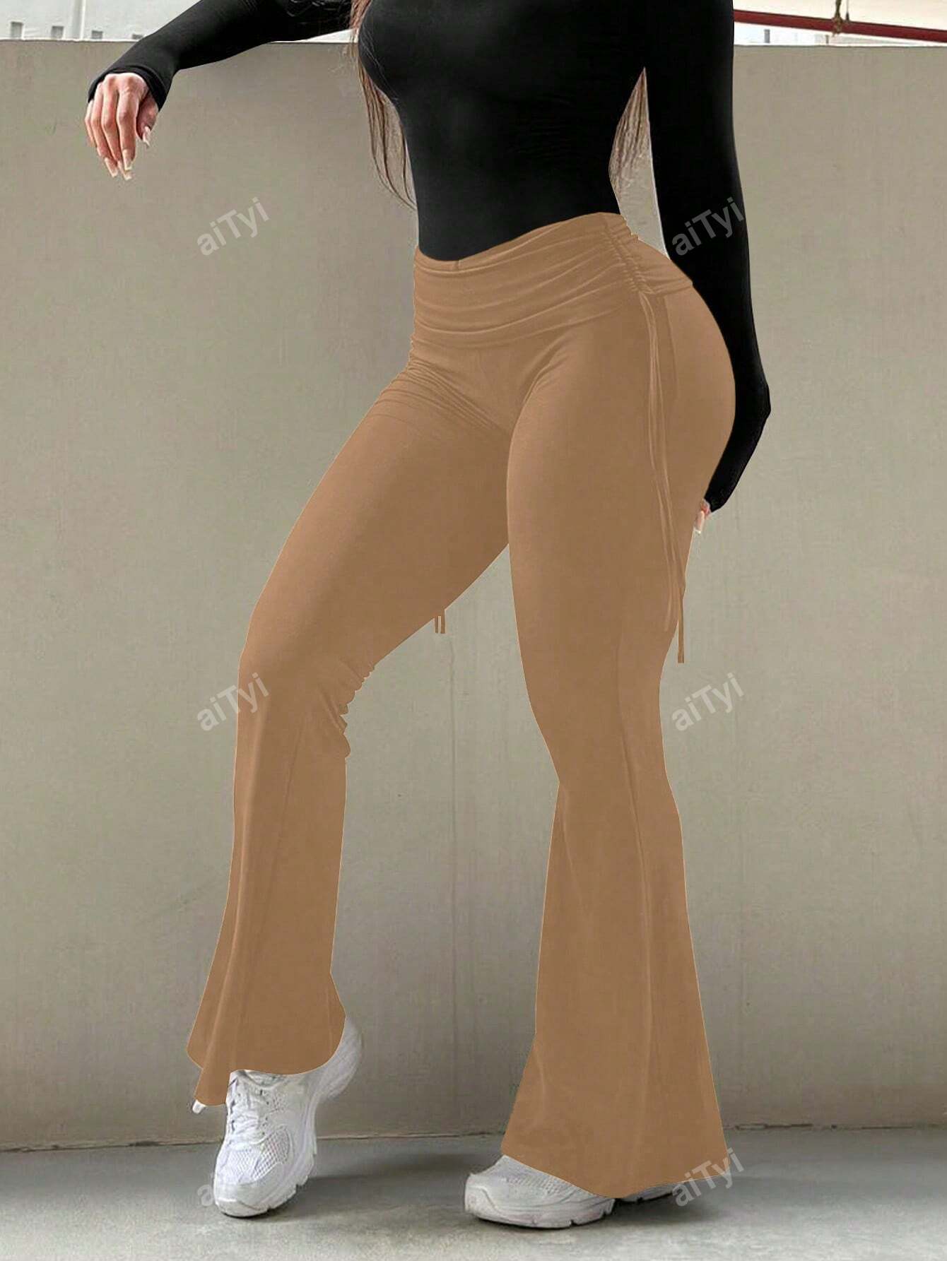 Women's Casual Sports Style Pants, All-Match American Hot Girl Style Slim-Fit Flared Trousers