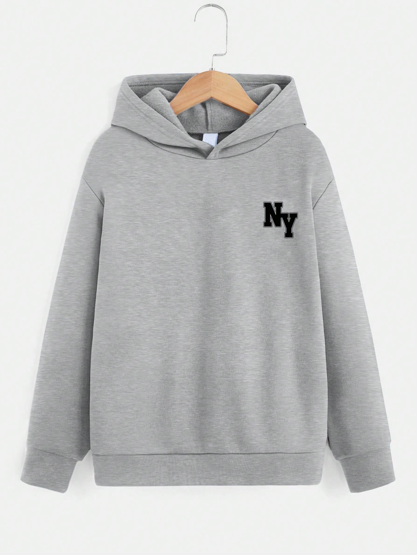 Tween Boy Casual Hooded Sweatshirt Featuring Printed Mother Graphic, Perfect For Daily Wear In Spring And Autumn