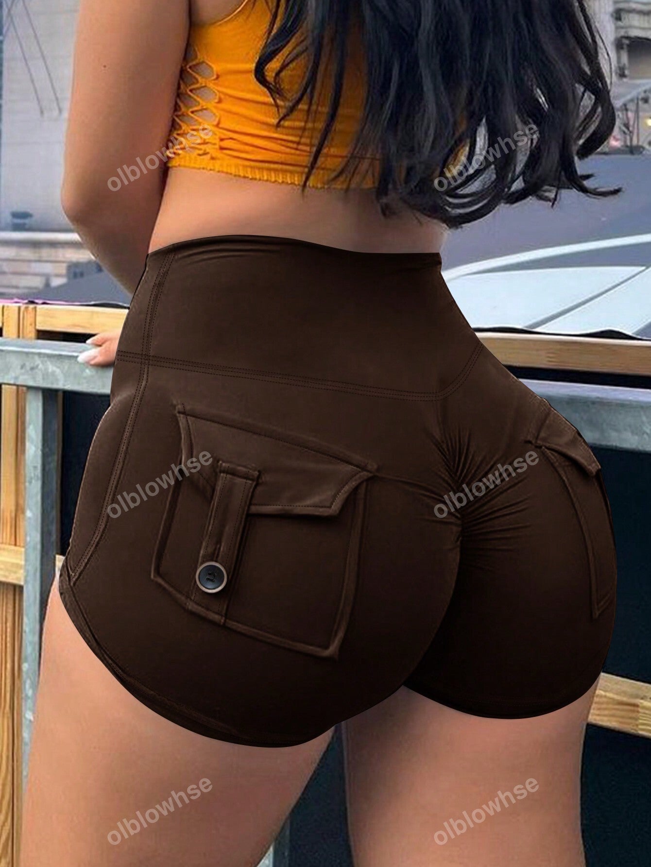 Y2K Wide Waistband Pocket Cargo Shorts Scrunch Butt Booty Workout Lifting Athletic Gym Bottoms