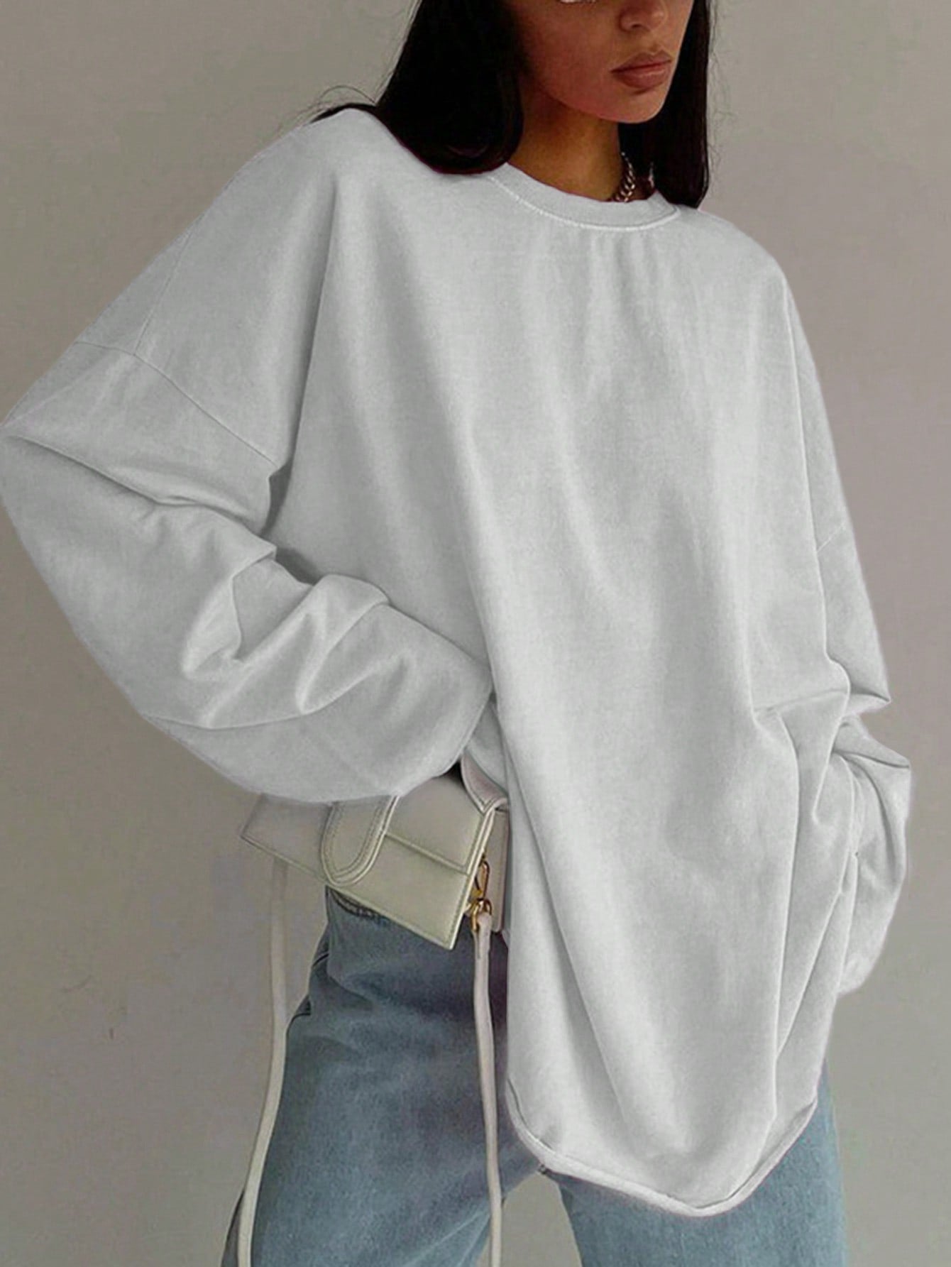 Women's Solid Color Simple Casual Long Sleeve Sweatshirt