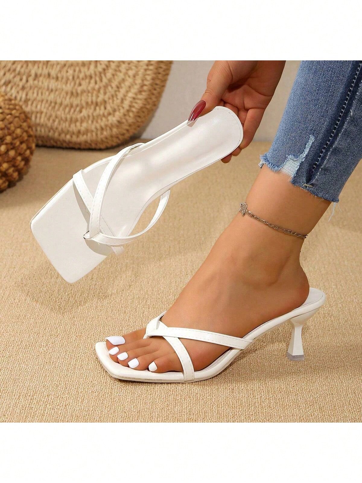 2024 Summer New Arrivals: High-End Sexy Slip-On Sandals With Thin Heels Or Flat Sandals, Perfectly Matching Girl's Skirts For A Sexy Look