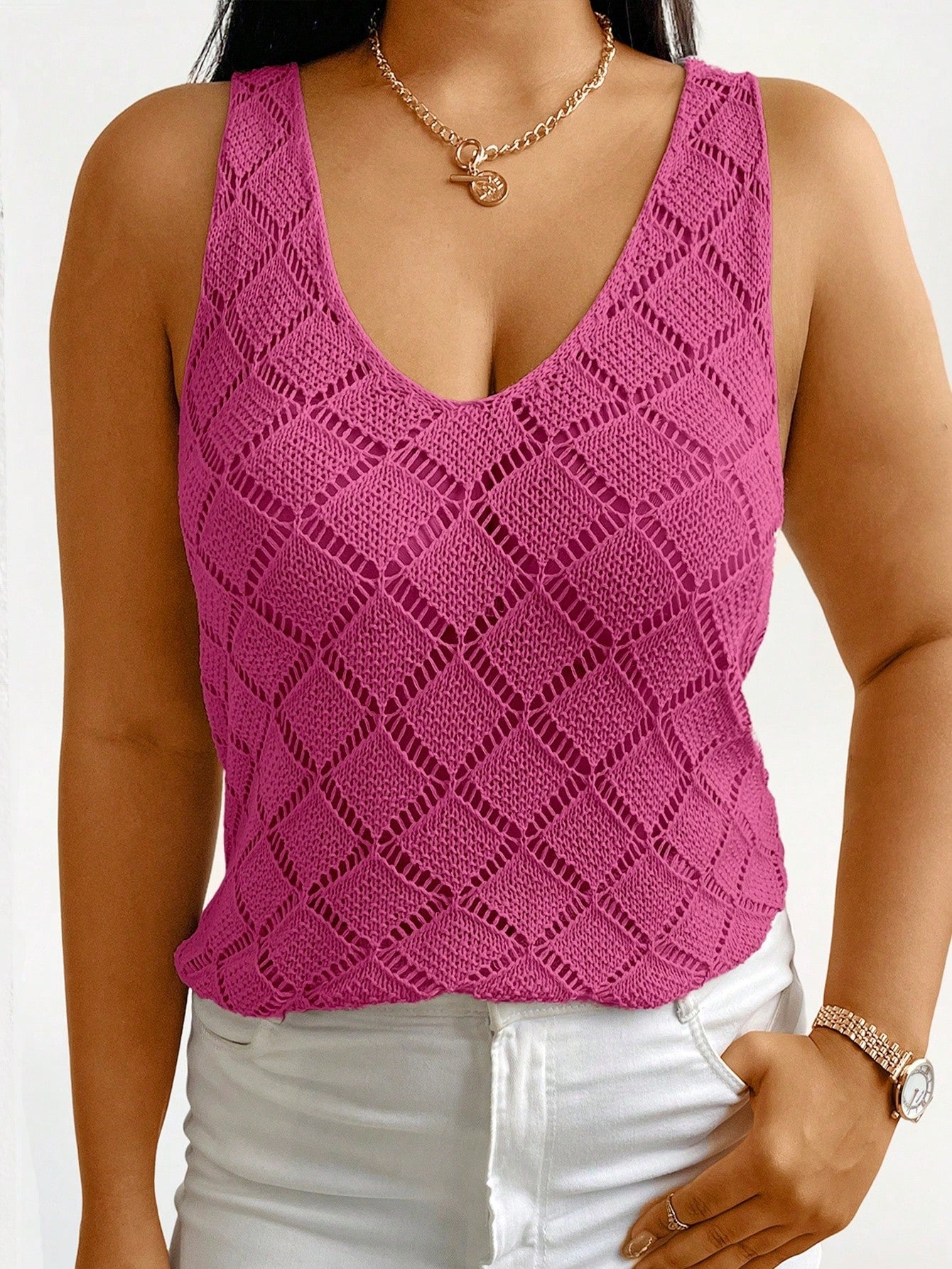 Women Simple Daily Sleeveless Knit Vest