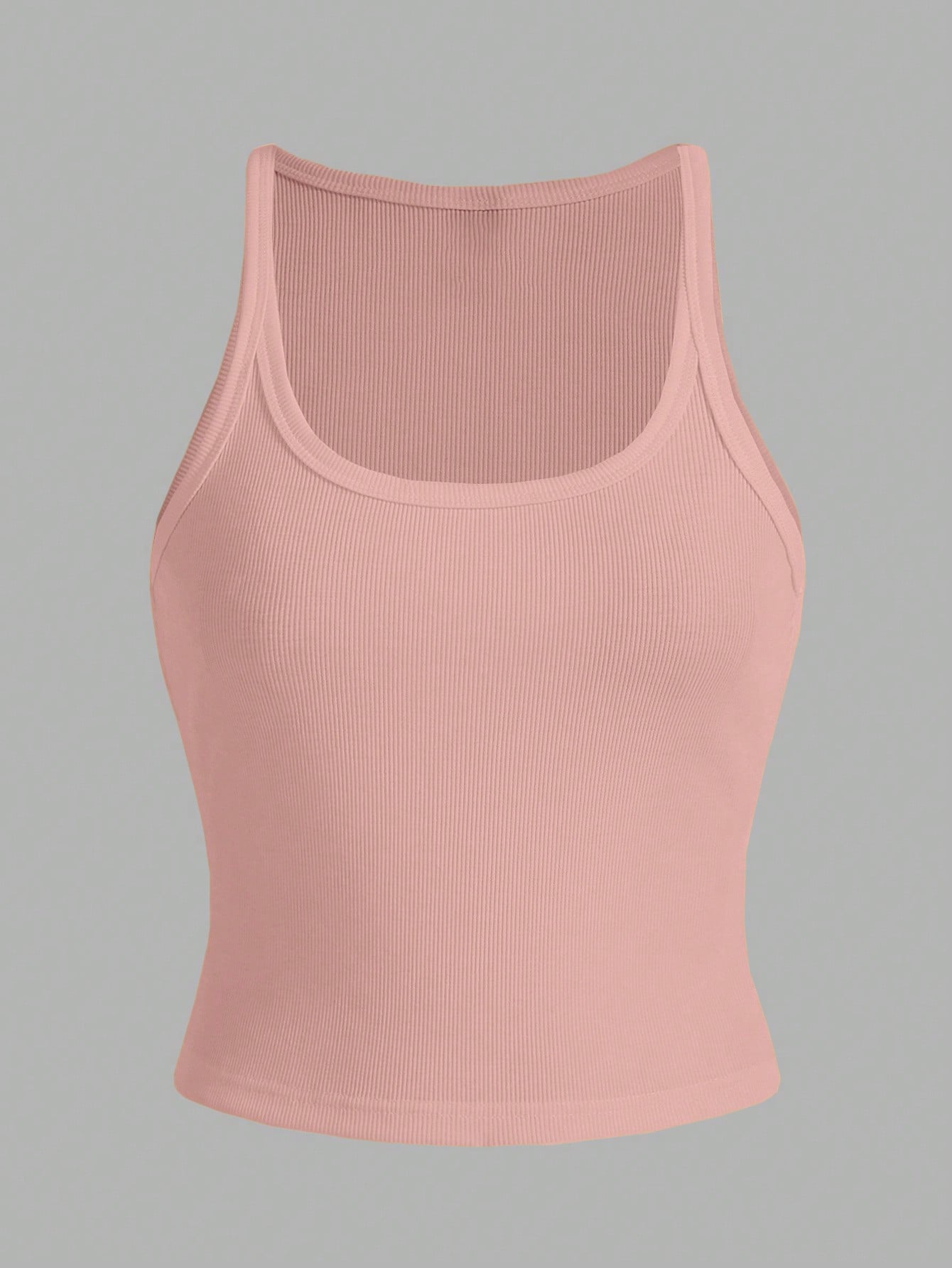 2024 Simple Basic Style Short Cropped Tank Top With Elasticity, Perfect For Sport And Fitness, Women's