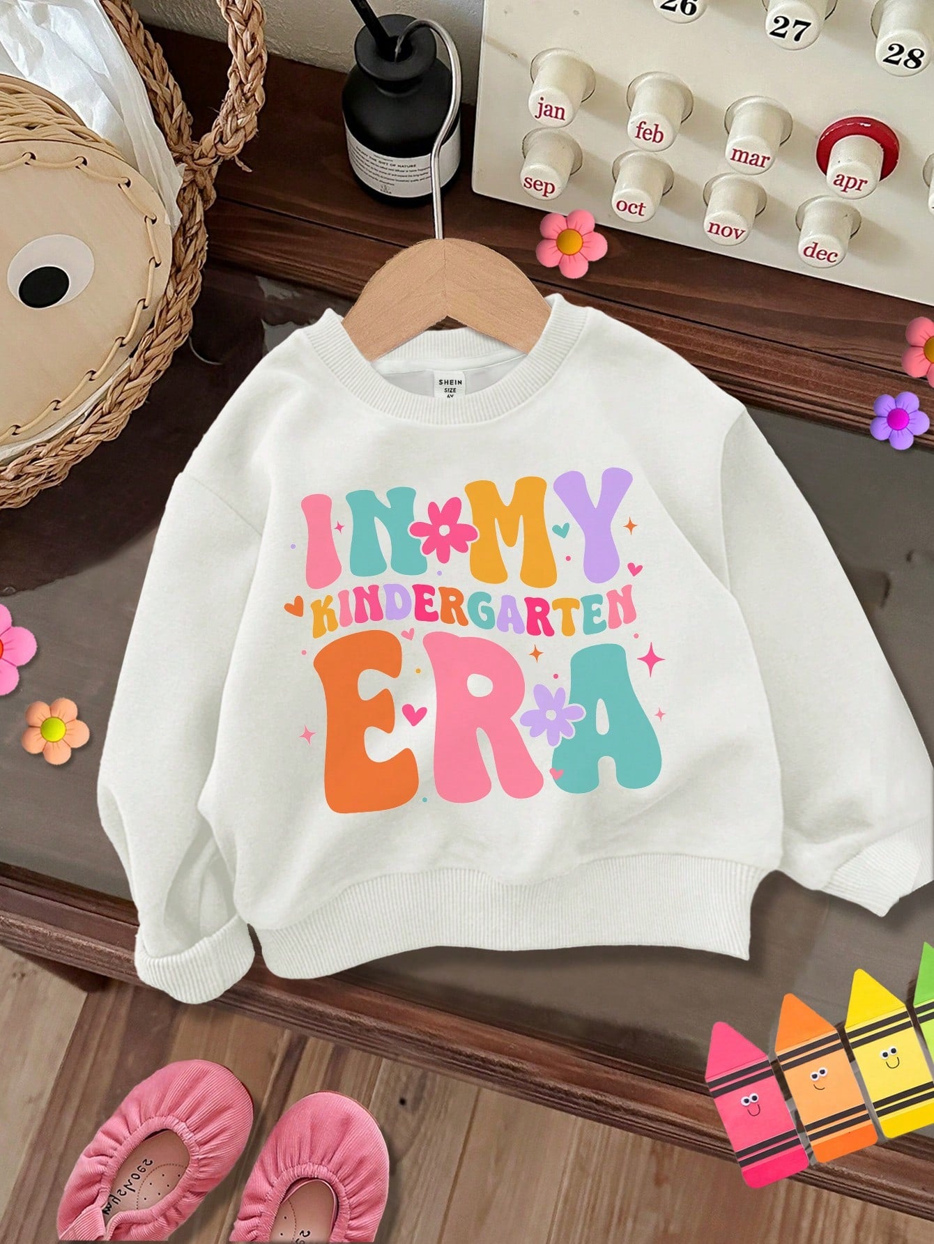 Young Girl Back To School Casual Loose Fit Long Sleeve Comfy Cotton Blend Sweatshirt Suitable For Autumn And Winter