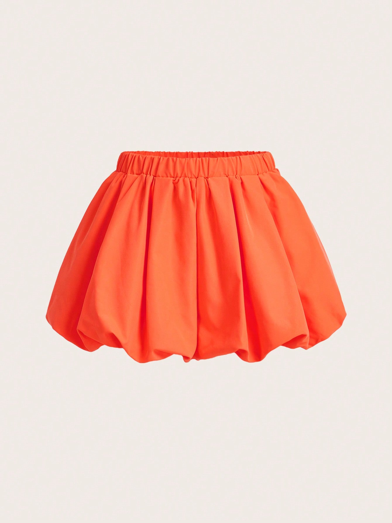 Women's Solid Color Elastic Waist Bubble Skort