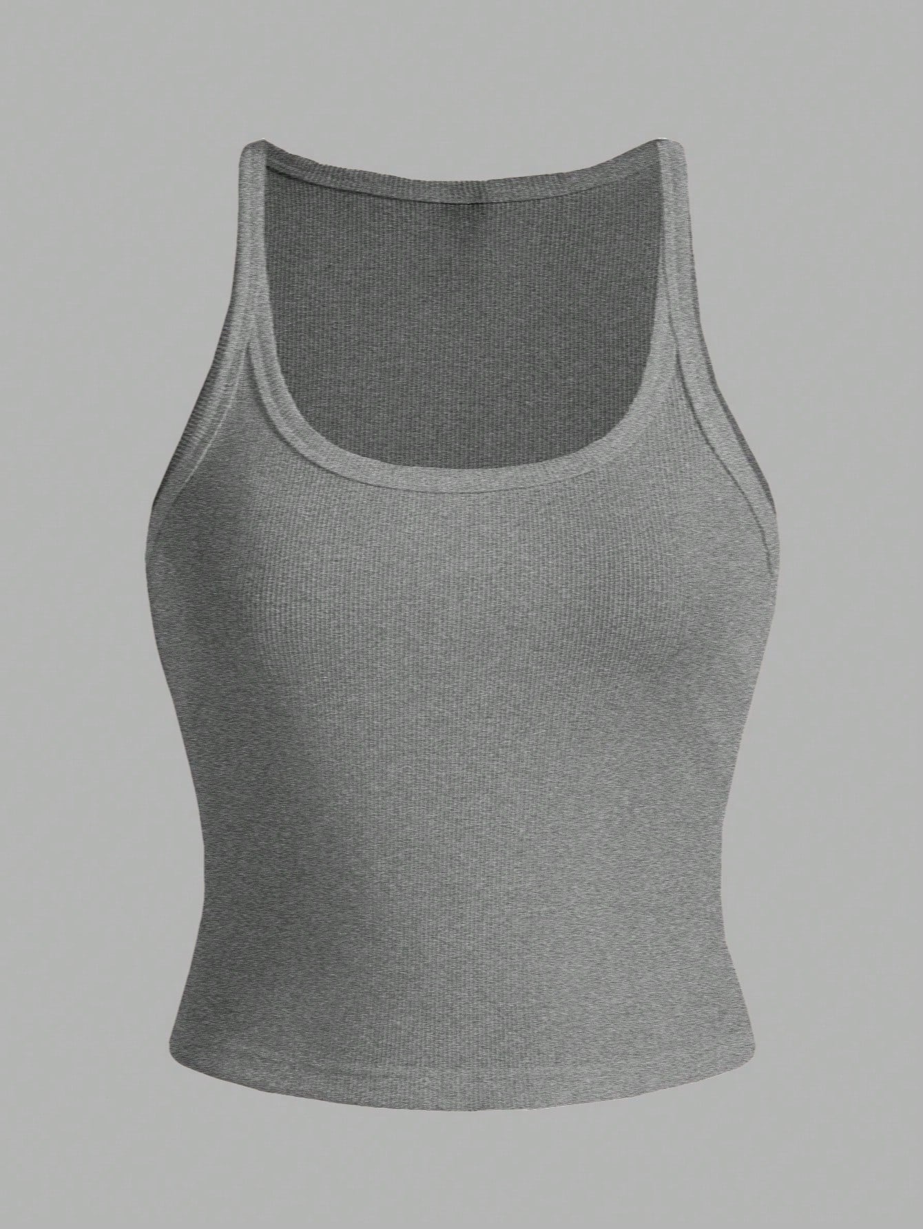 2024 Simple Basic Style Short Cropped Tank Top With Elasticity, Perfect For Sport And Fitness, Women's