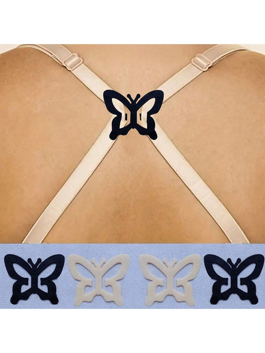 4pcs/Set Flower Shaped Bra Strap Clip, Invisible Anti-Slip Bra Strap Buckle