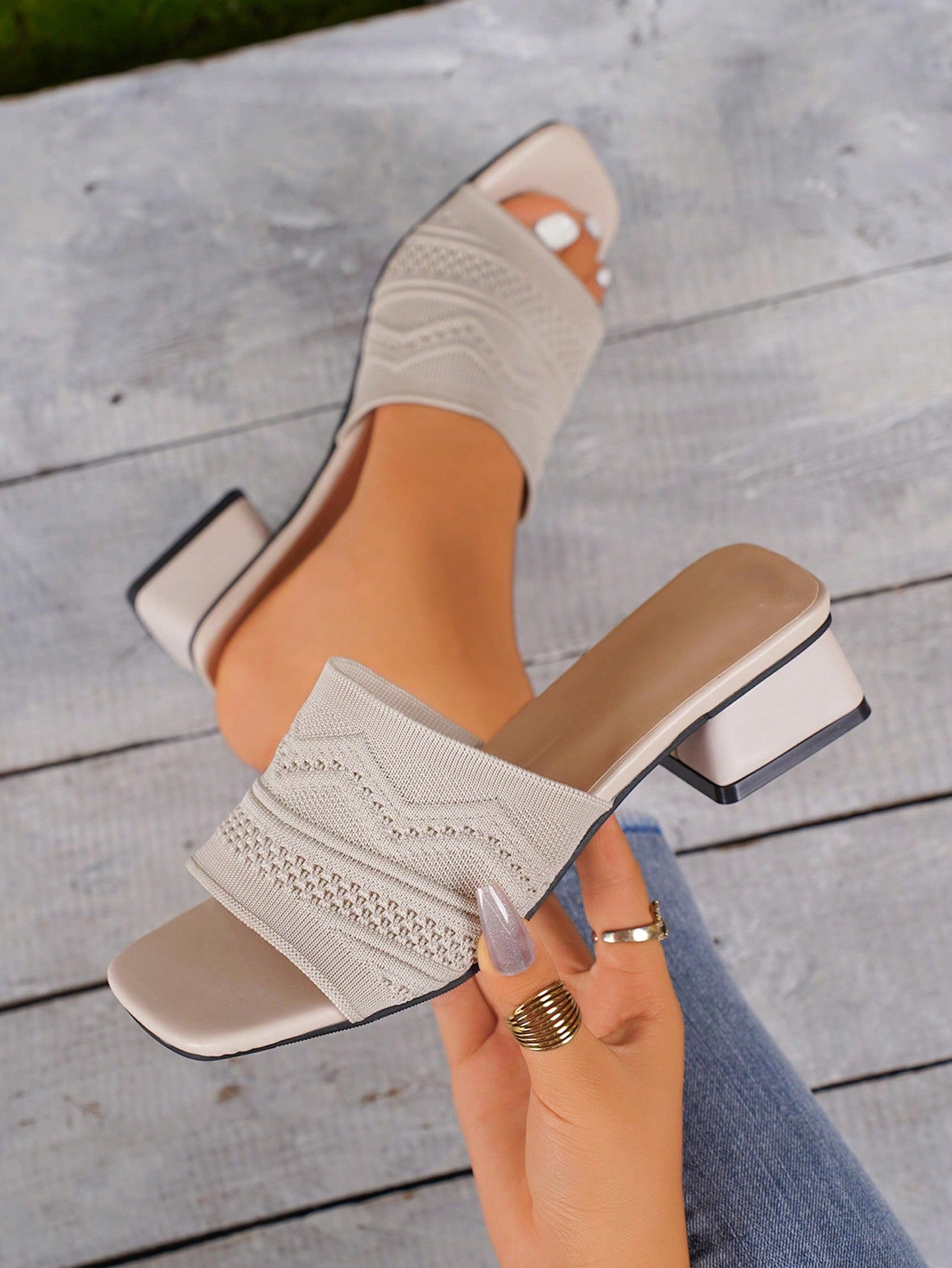 Breathable Knit Wedge Sandals Leading Fashion