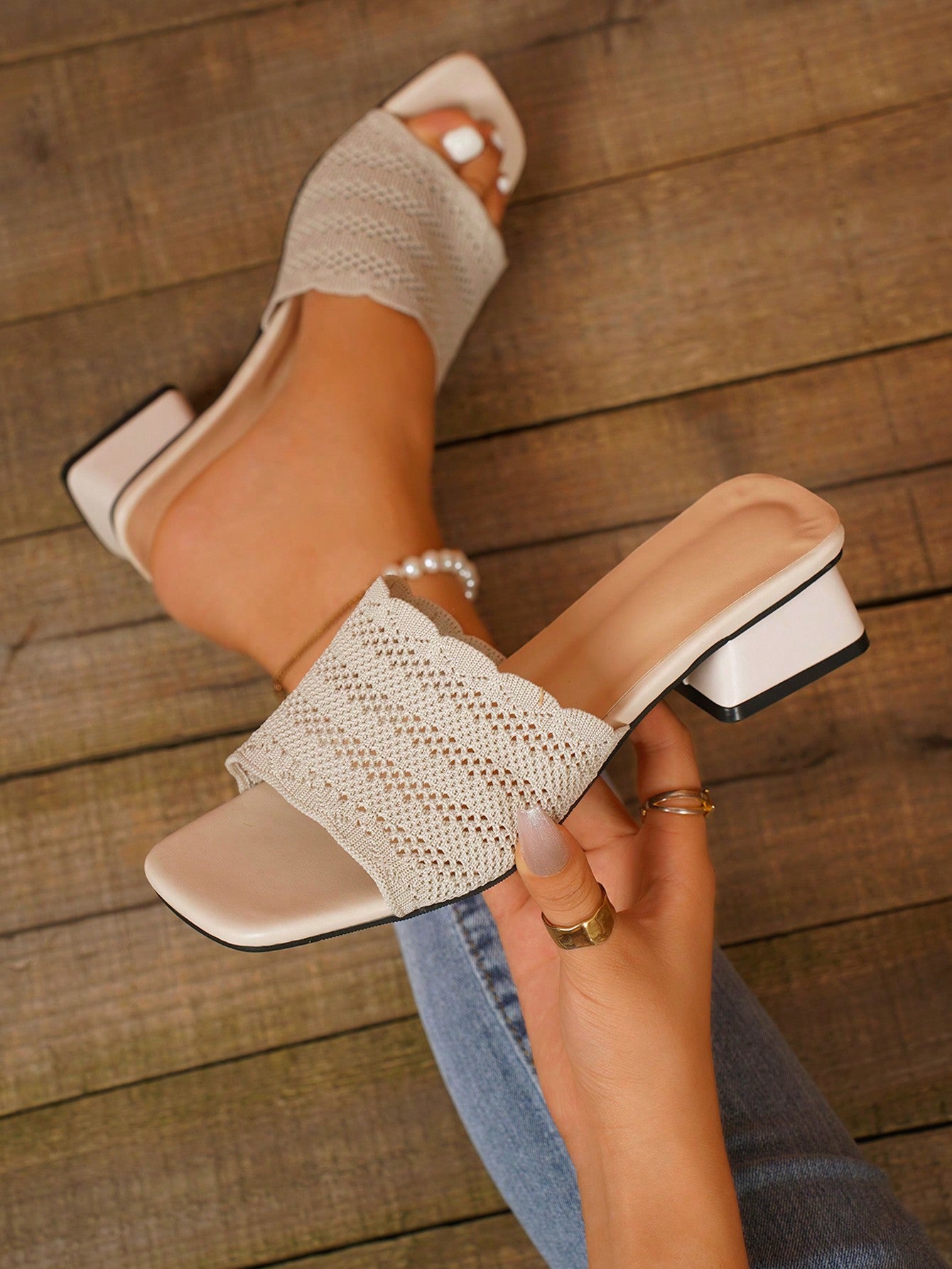 Breathable Knit Wedge Sandals Leading Fashion