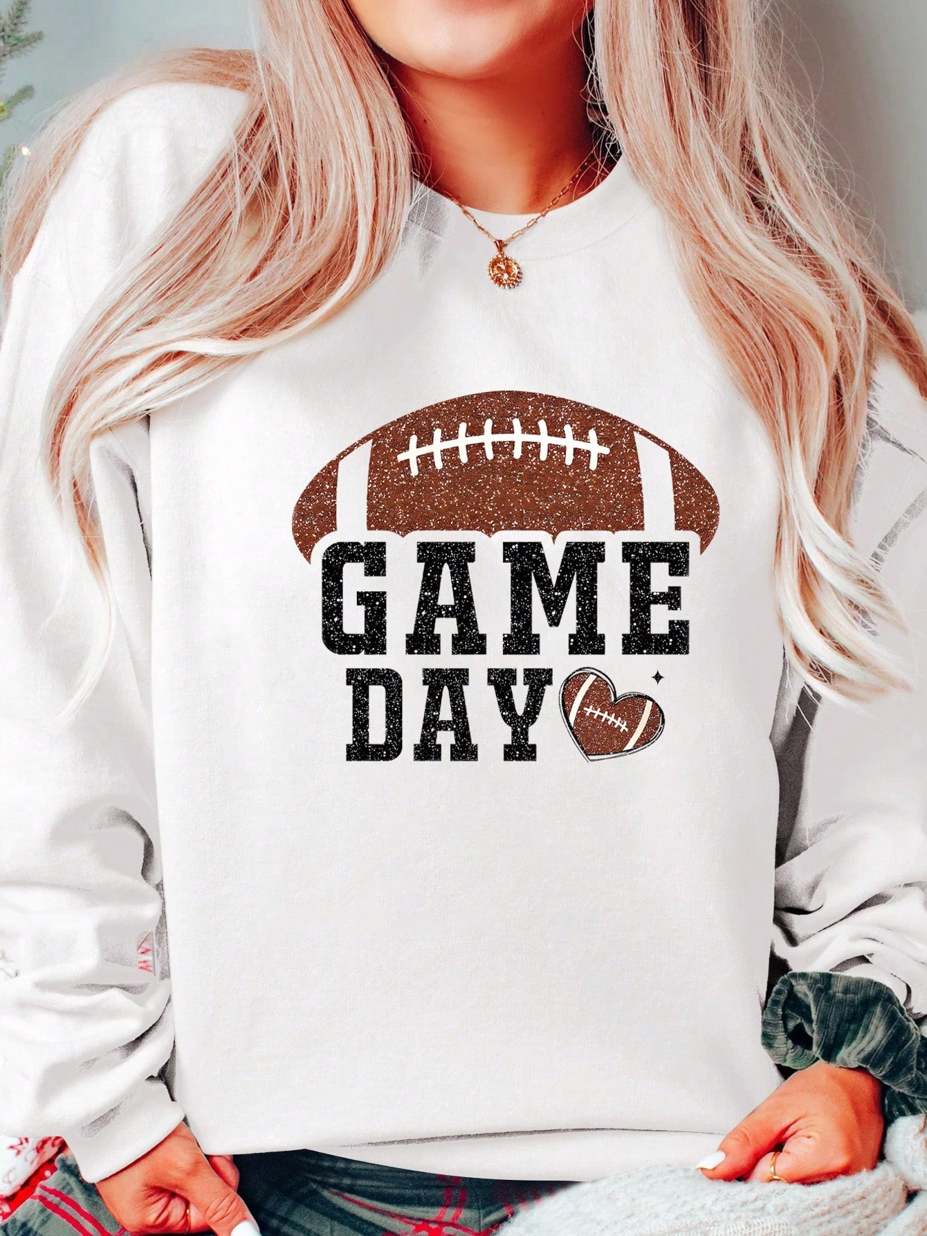 Women's Oversized Drop Shoulder Football Game Day Hoodie