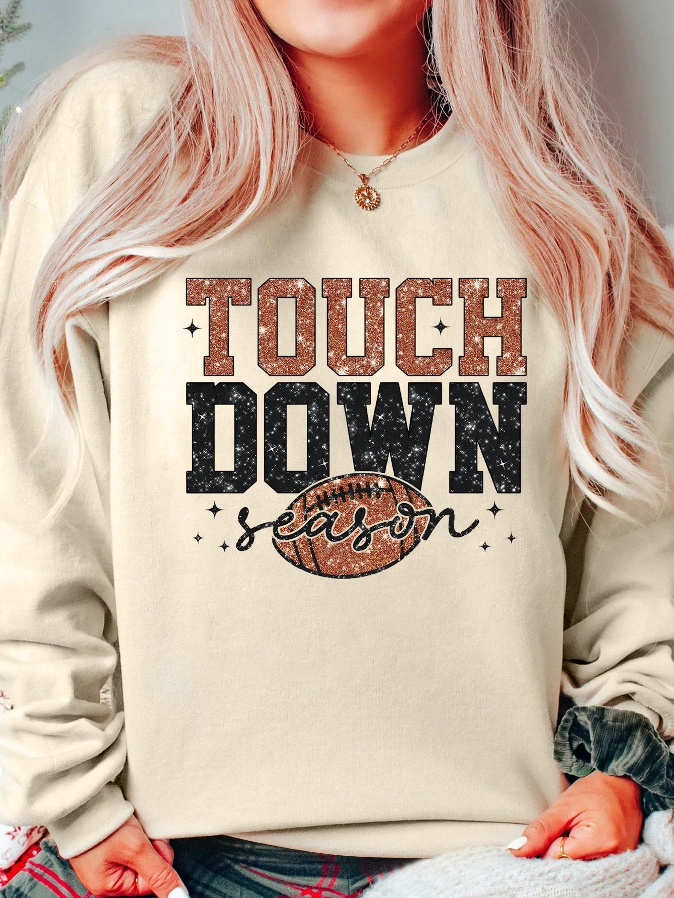 Women's Oversized Drop Shoulder Football Game Day Hoodie