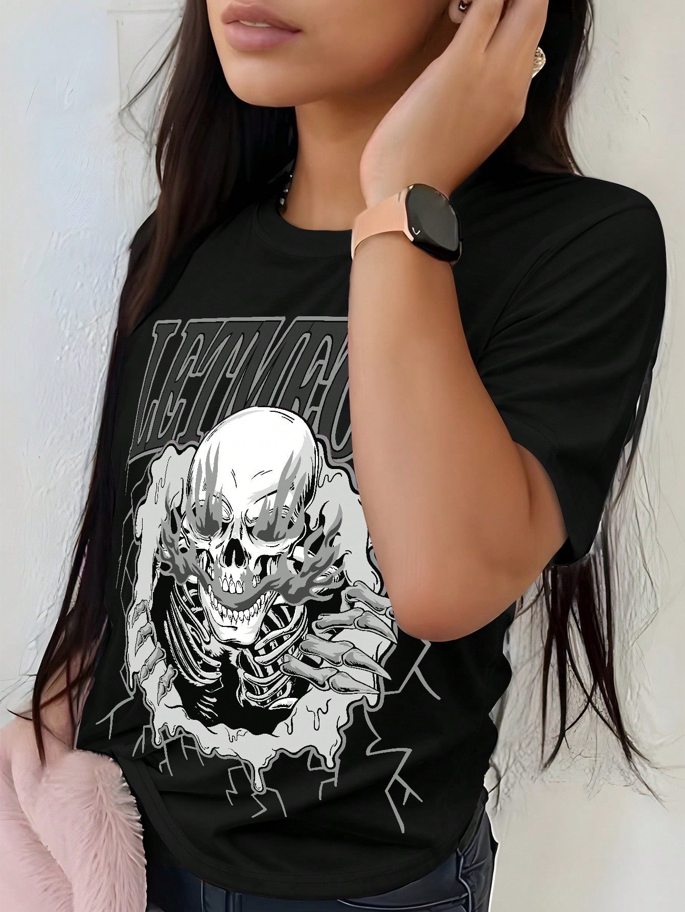 Summer Skull Pattern Printed Women's T-Shirt