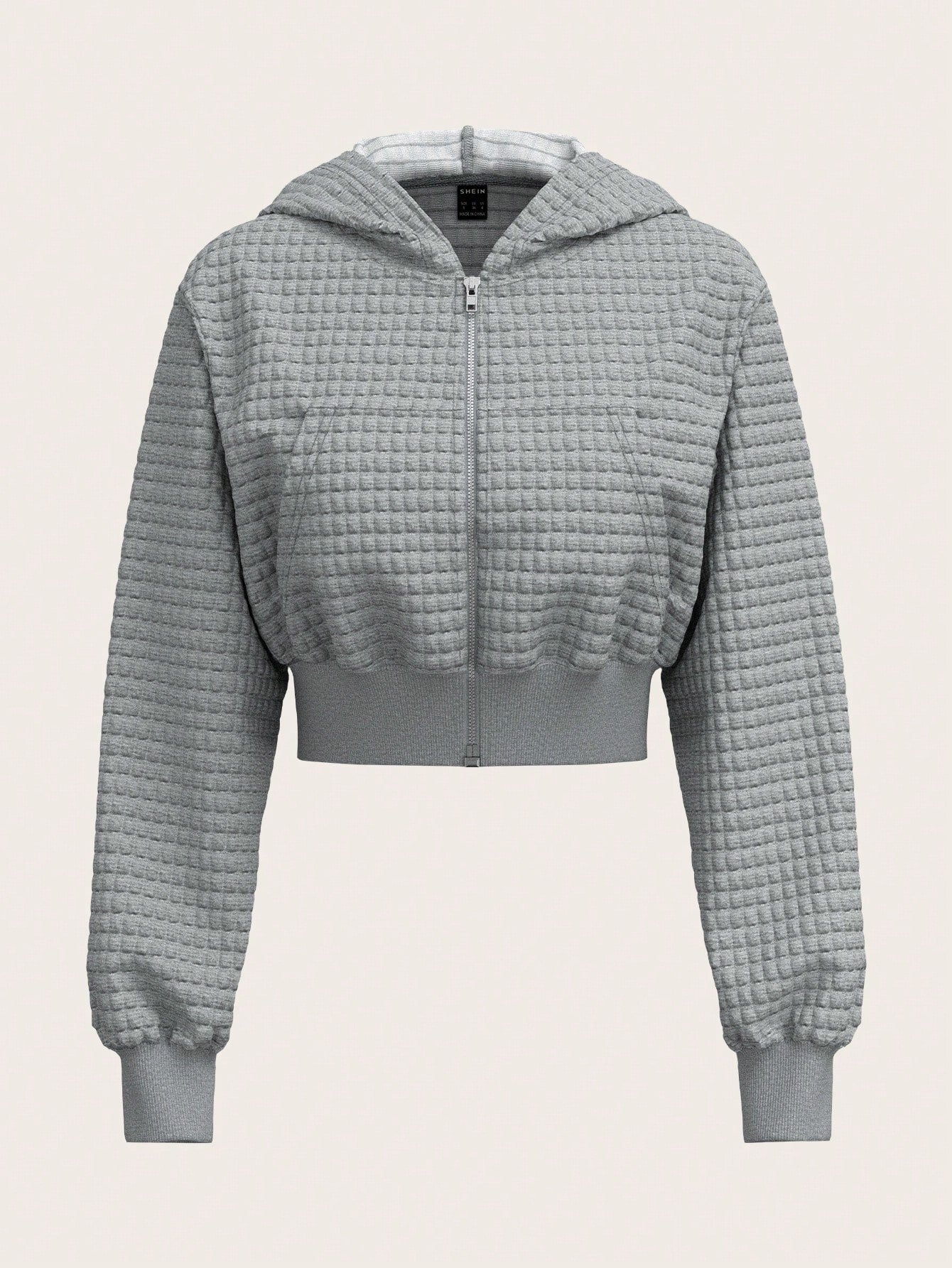 Comfortcana Casual Colorblock Zipper Hooded Cropped Sweatshirt