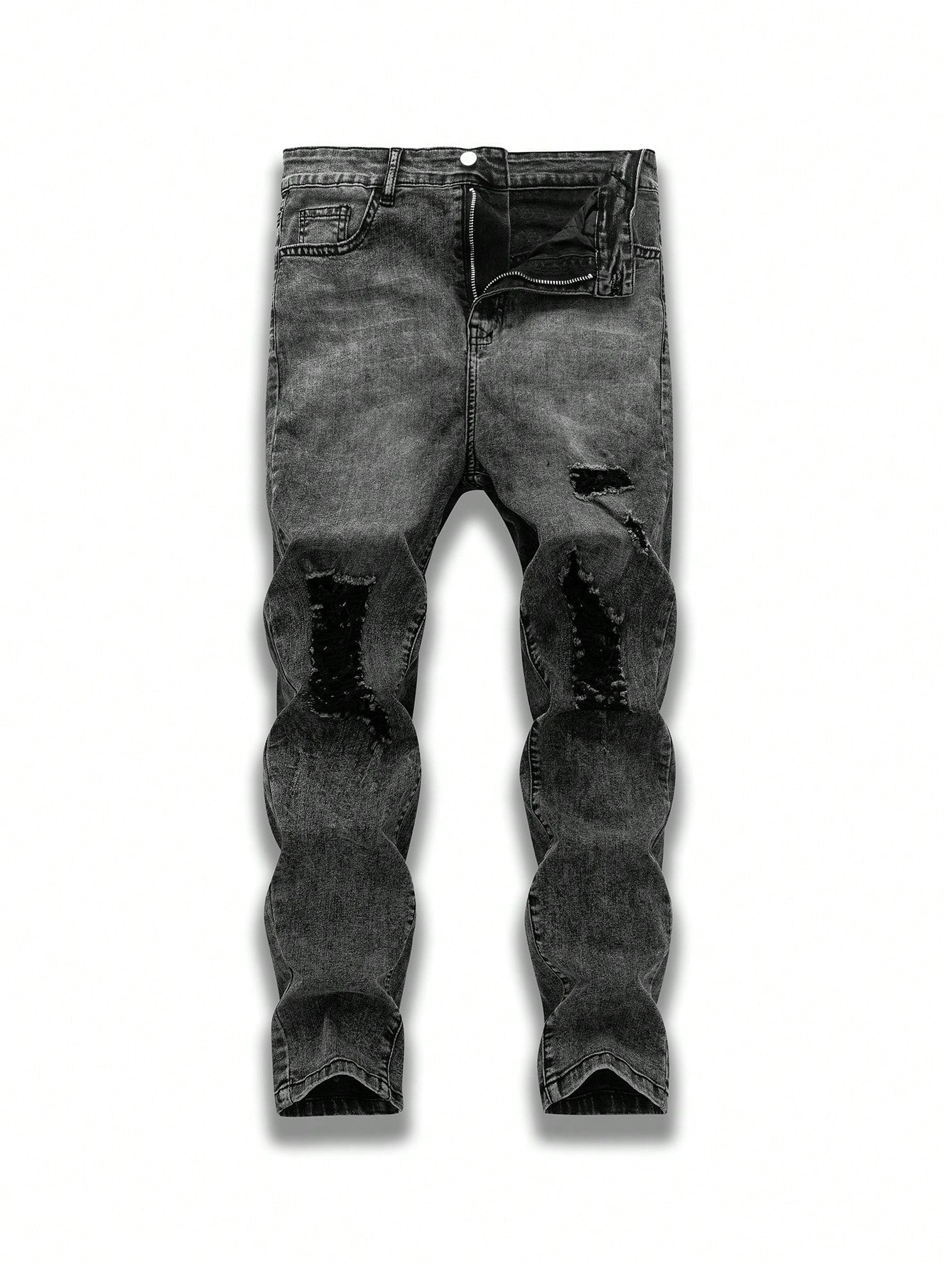 Teenagers (Boys') New Slim-Fit Distressed Washed Denim Skinny Jeans