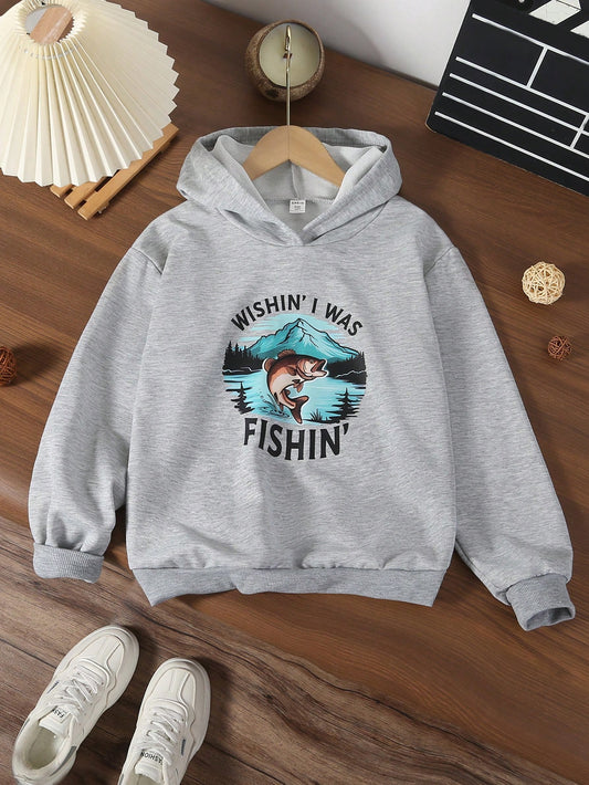 Tween Boys Printed Casual Hooded Sweatshirt