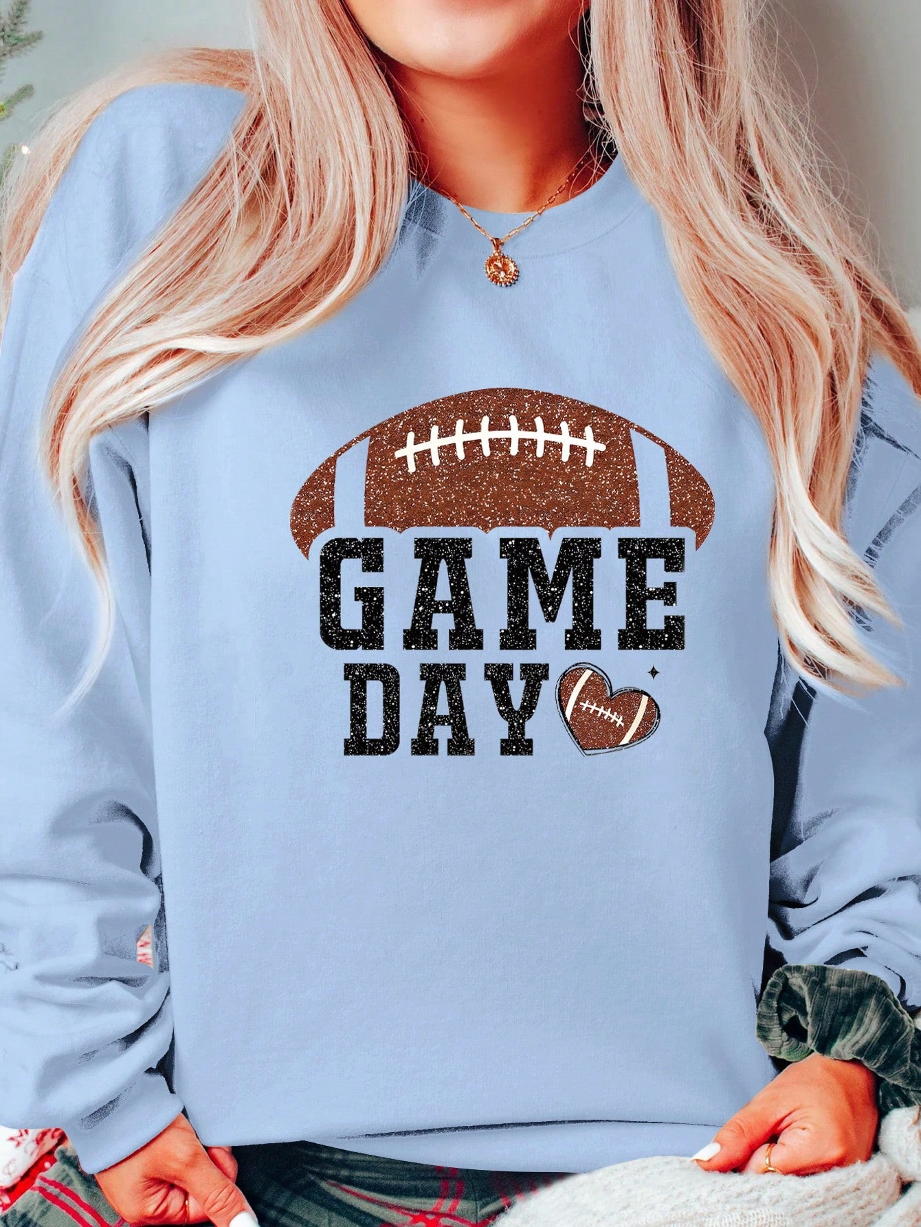 Women's Oversized Drop Shoulder Football Game Day Hoodie