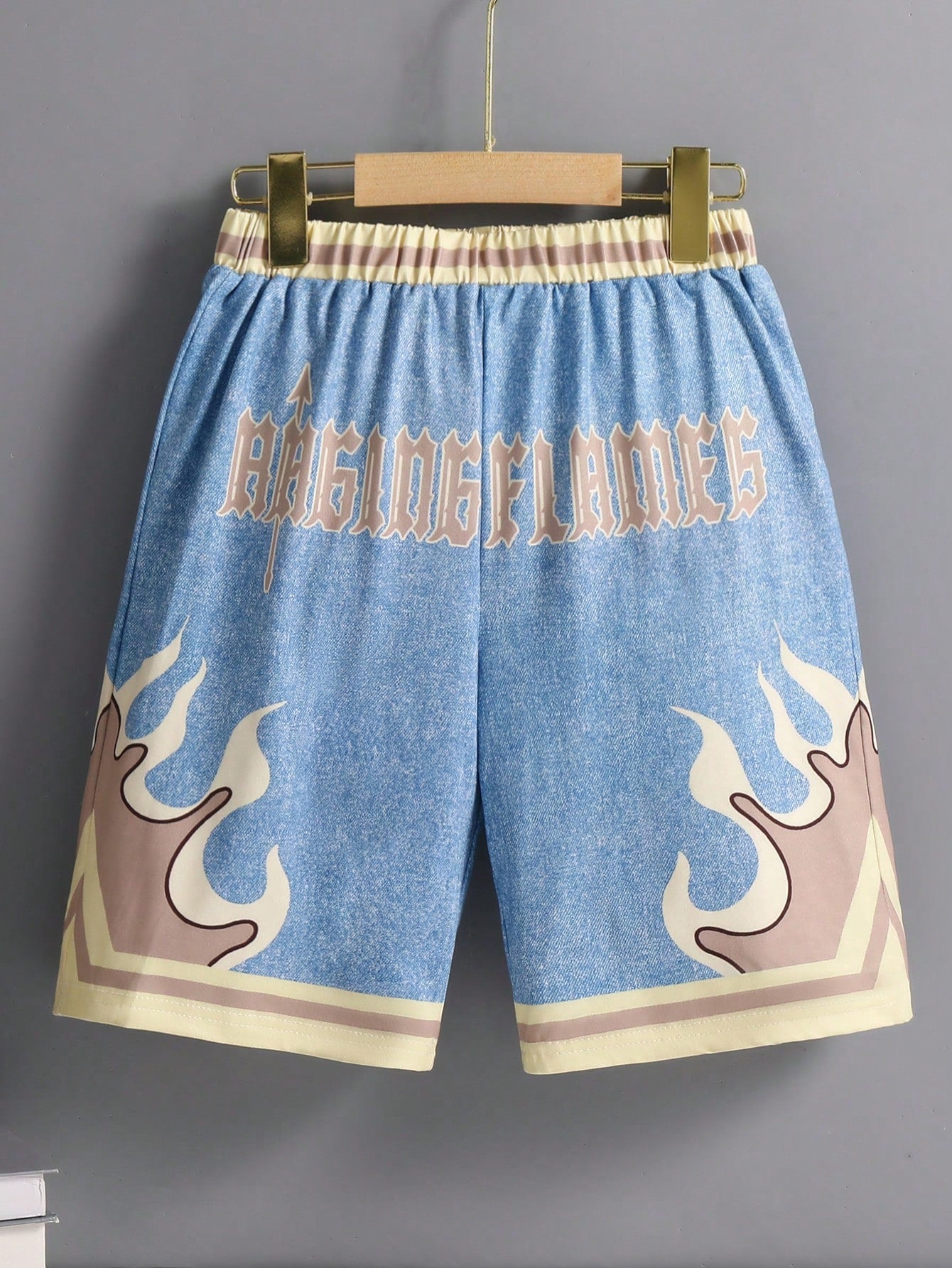 Tween Boys' Letter & Flame Printed Shorts