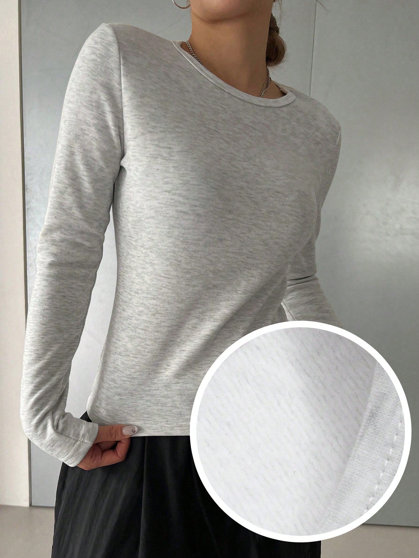 Star Solid Round Neck Slim Fit Thermal Tee