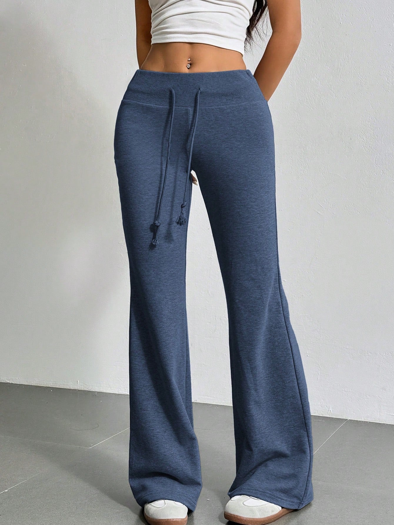 Drawstring Waist Flare Leg Sweatpants For Summer Outdoor Activities