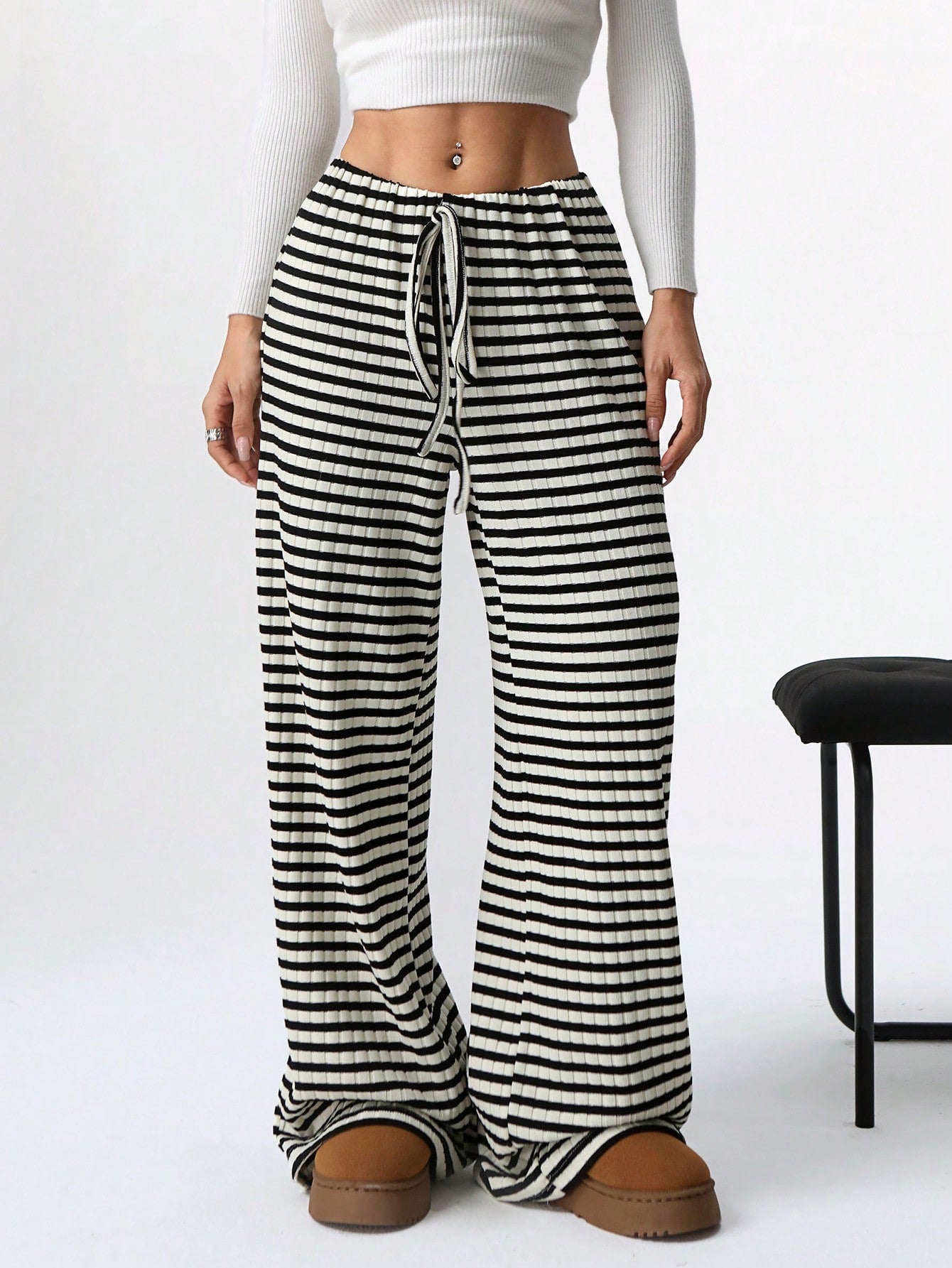 Women's Striped & Printed Casual Holiday Style Long Pants