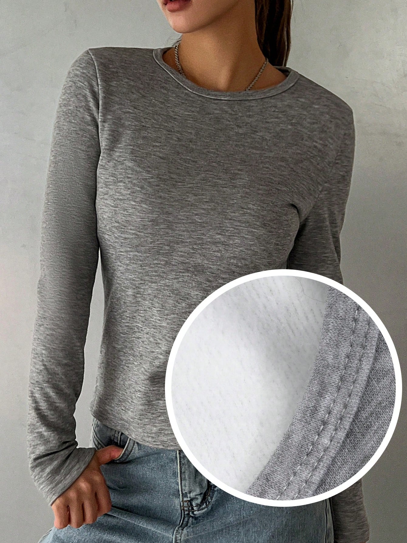 Star Solid Round Neck Slim Fit Thermal Tee