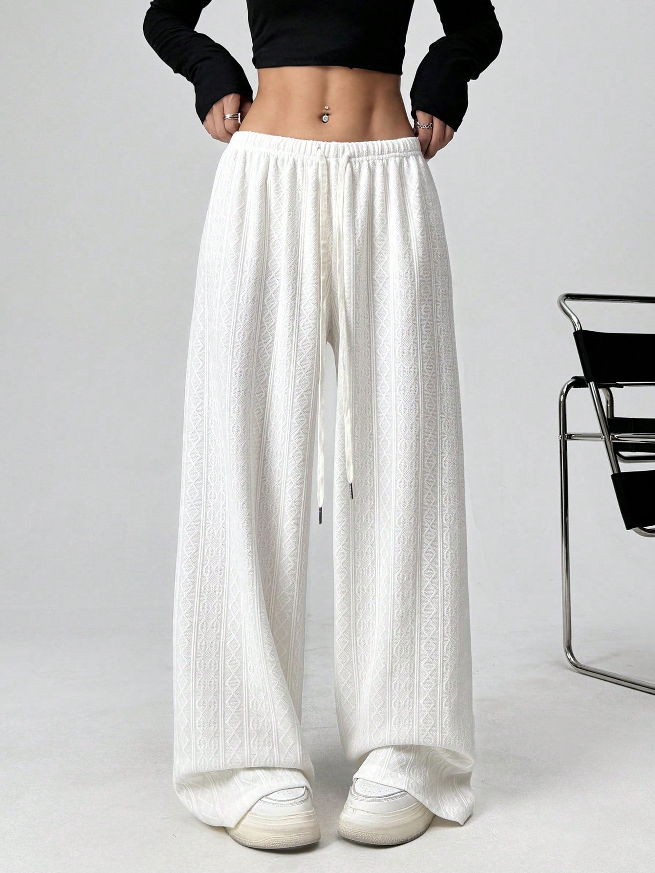 Black Soft Knitted Lounge Pants