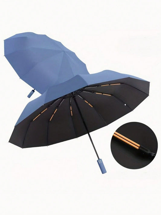 24-Bone Automatic Umbrella, Wind-Resistant, Men's Essential Business Accessory, Dual-Purpose Anti-UV Canopy For Sun And Rain Protection For School, Office, Household, Travel