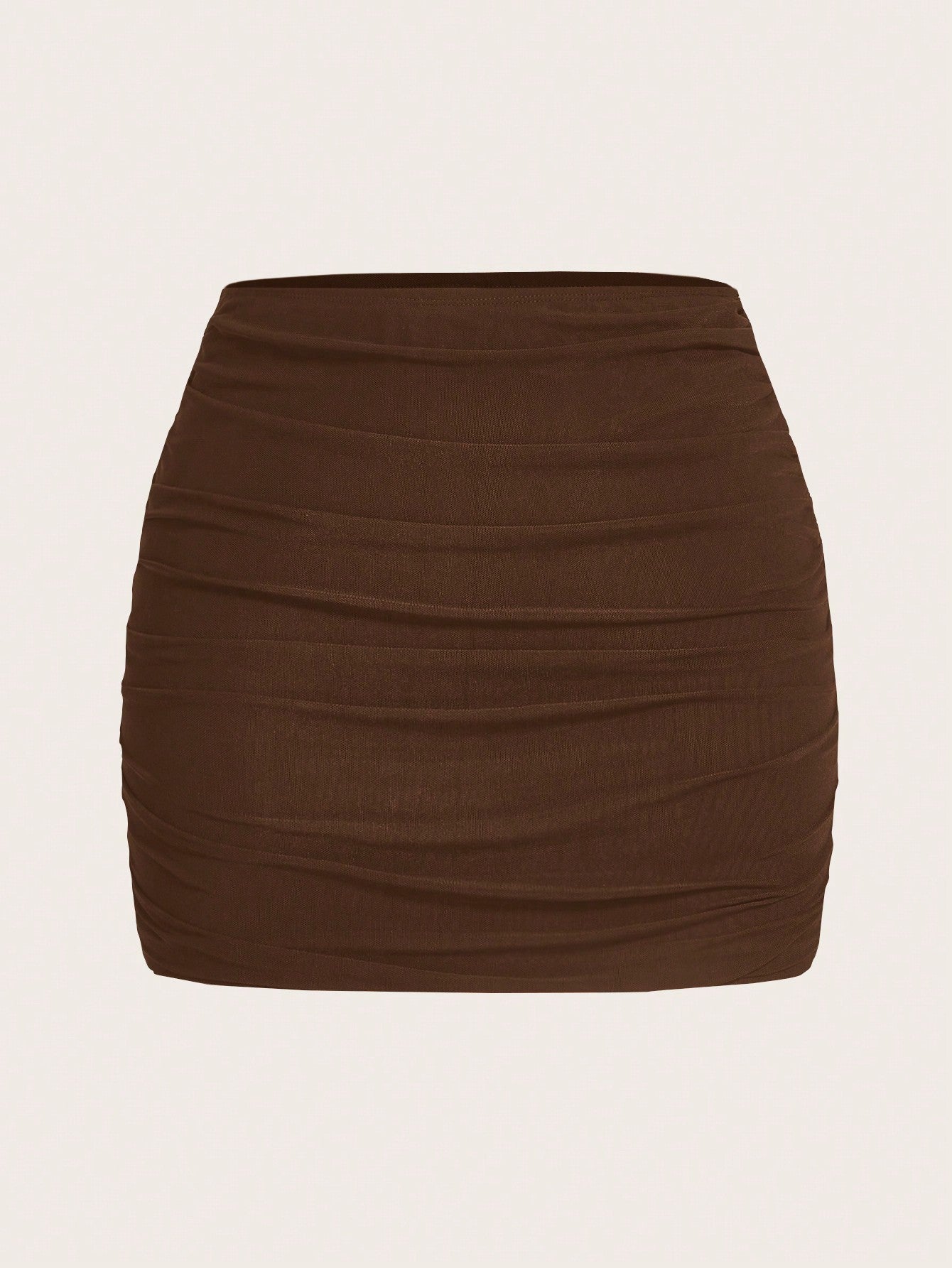 Mesh Double-Layer See-Through Bodycon Mini Skirt