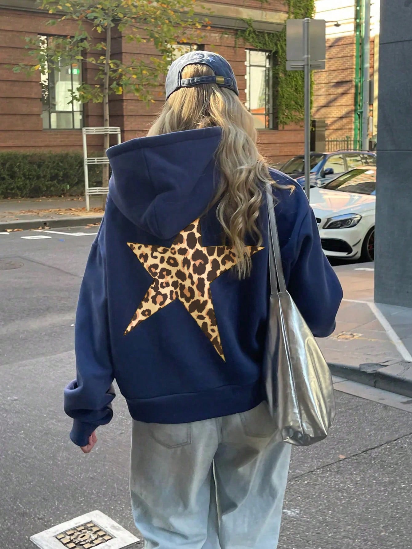 Autumn New Women Fashion Leopard Print & Star Pattern Sweatshirt