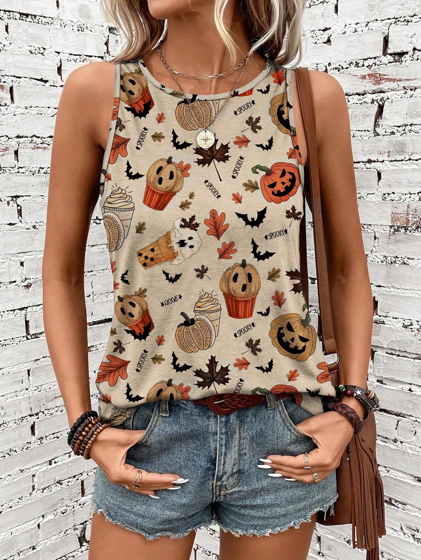 Women's Casual Floral Pattern Summer Round Neck Tank Top