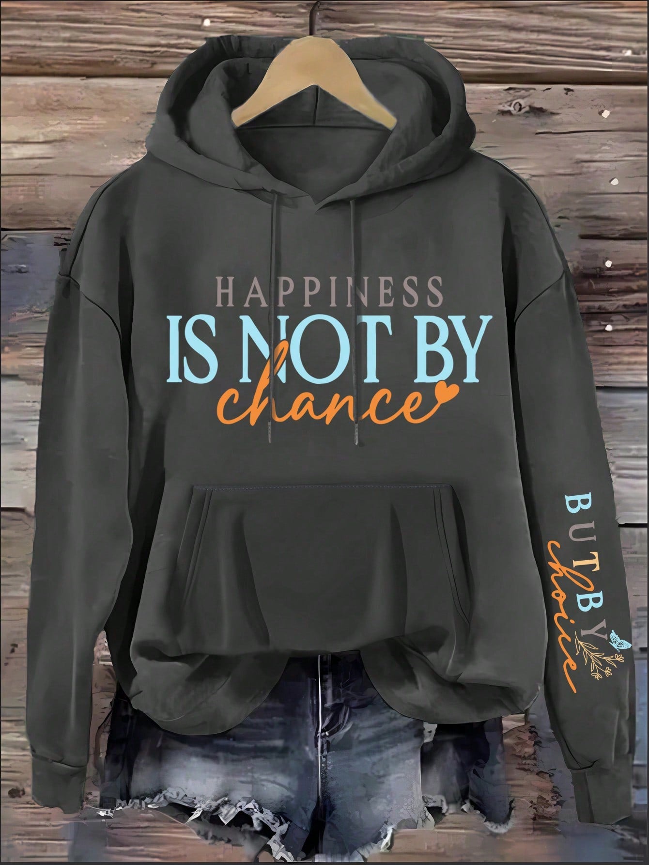 Women's  Hooded Simple Letter Print Sweatshirt