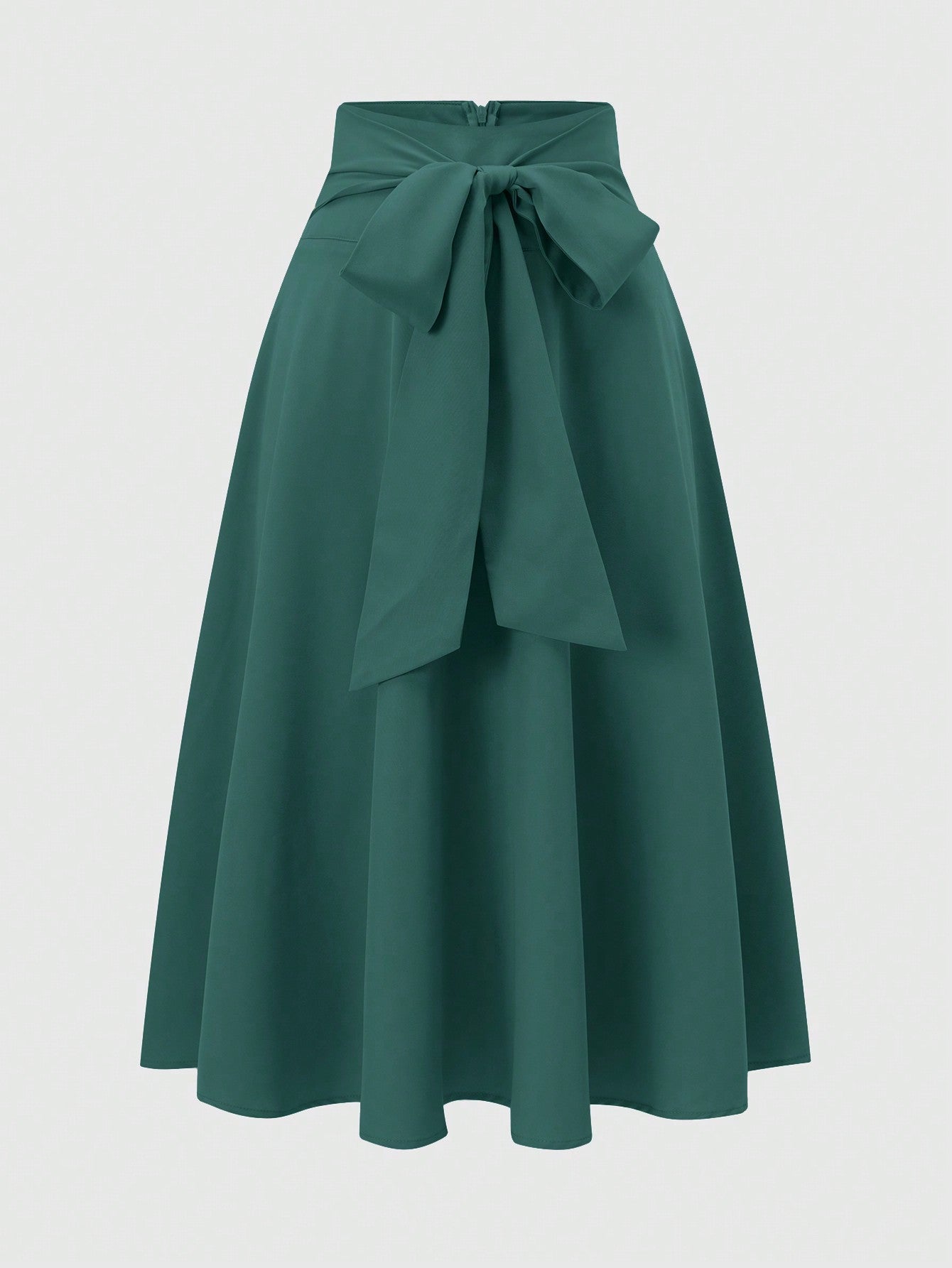 Ladies' Solid Color Side Tie Half-Length Skirt, Suitable For Spring And Summer