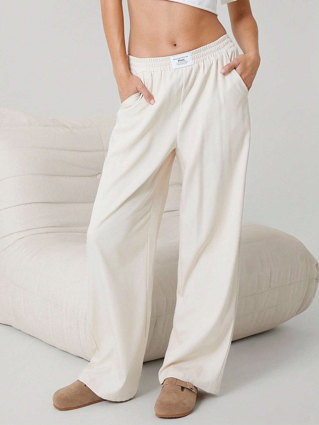 Apricot Linen Women's Wide Leg Pants